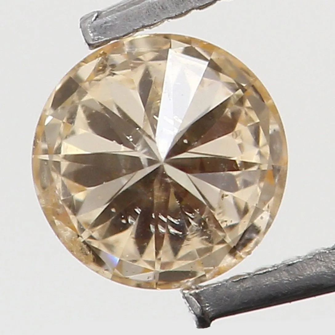 0.11 Ct Natural Loose Diamond, Orange Diamond, Round Diamond, Round Brilliant Cut Diamond, Sparkling Diamond, Rustic Diamond L50