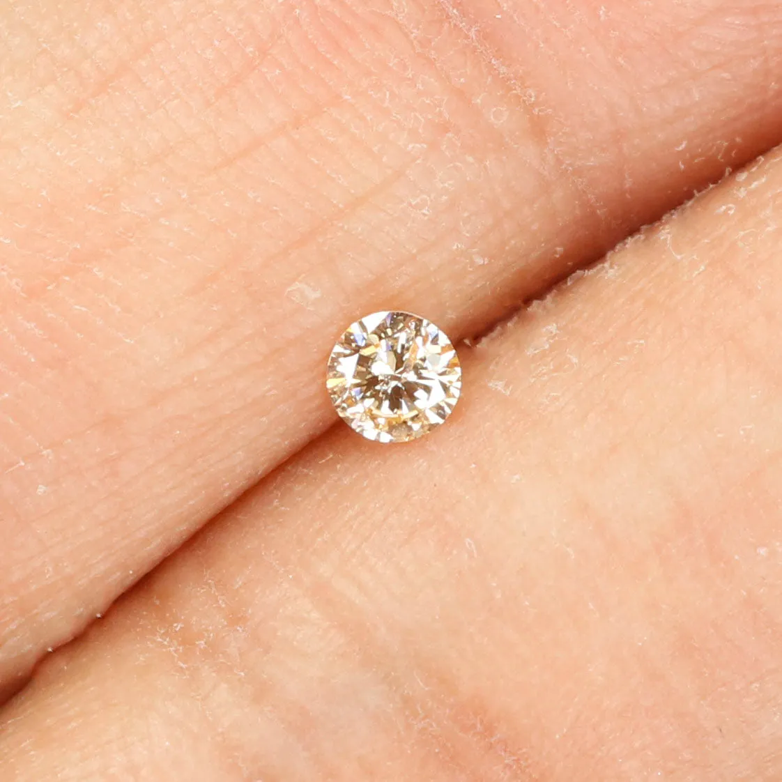 0.11 Ct Natural Loose Diamond, Orange Diamond, Round Diamond, Round Brilliant Cut Diamond, Sparkling Diamond, Rustic Diamond L50