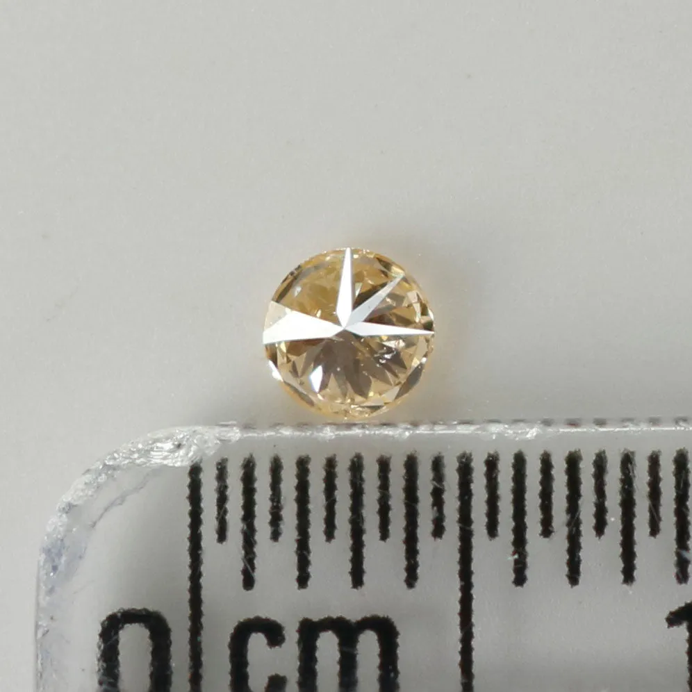 0.11 Ct Natural Loose Diamond, Orange Diamond, Round Diamond, Round Brilliant Cut Diamond, Sparkling Diamond, Rustic Diamond L50