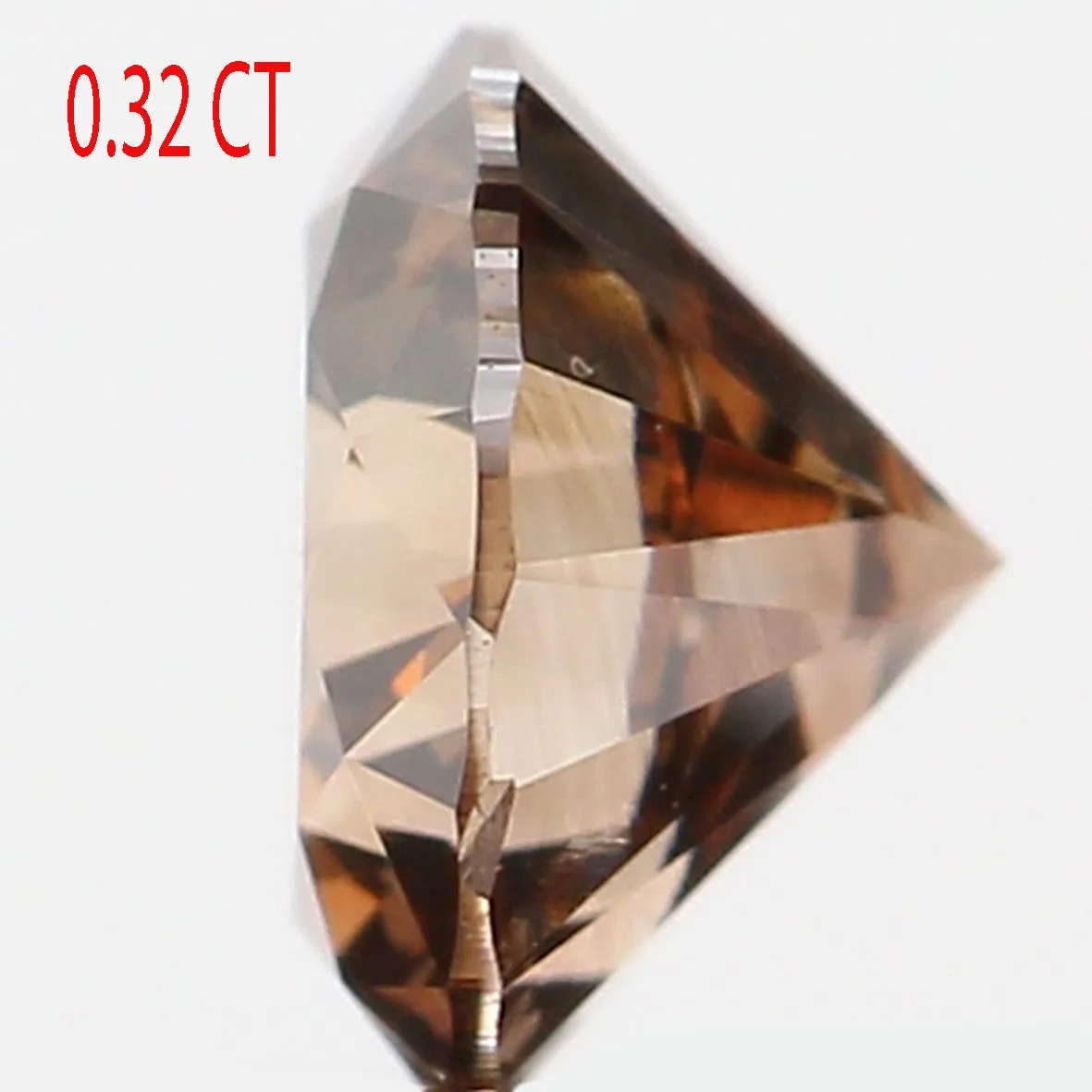 0.32 Ct Natural Loose Diamond, Orange Diamond, Round Diamond, Round Brilliant Cut Diamond, Sparkling Diamond, Rustic Diamond L48