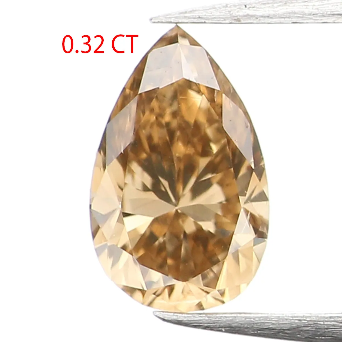 0.32 CT Natural Loose Diamond, Pear Diamond, Brown Diamond, Rustic Diamond, Pear Cut Diamond, Fancy Color Diamond, L847