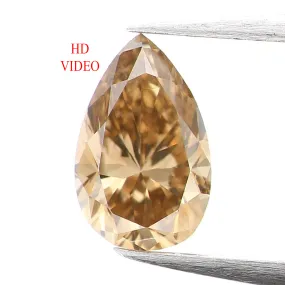 0.32 CT Natural Loose Diamond, Pear Diamond, Brown Diamond, Rustic Diamond, Pear Cut Diamond, Fancy Color Diamond, L847