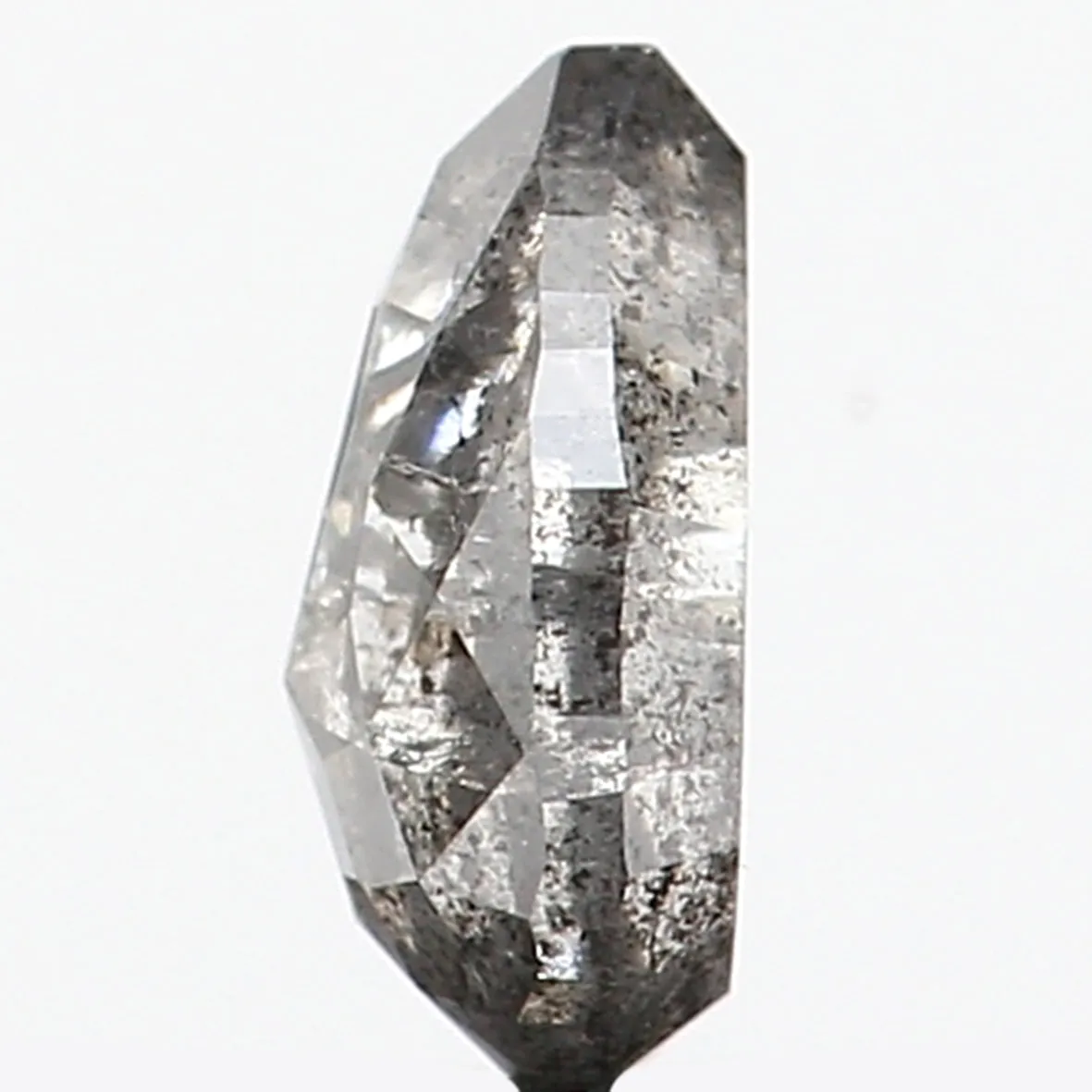 0.39 CT Natural Loose Diamond, Pear Cut Diamond, Salt And Pepper Diamond, Black Diamond, Grey Diamond, Real Galaxy Rose Cut Diam