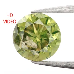 0.43 Ct Natural Loose Diamond, Green Diamond, Round Diamond, Round Brilliant Cut Diamond, Sparkling Diamond, Rustic Diamond L548