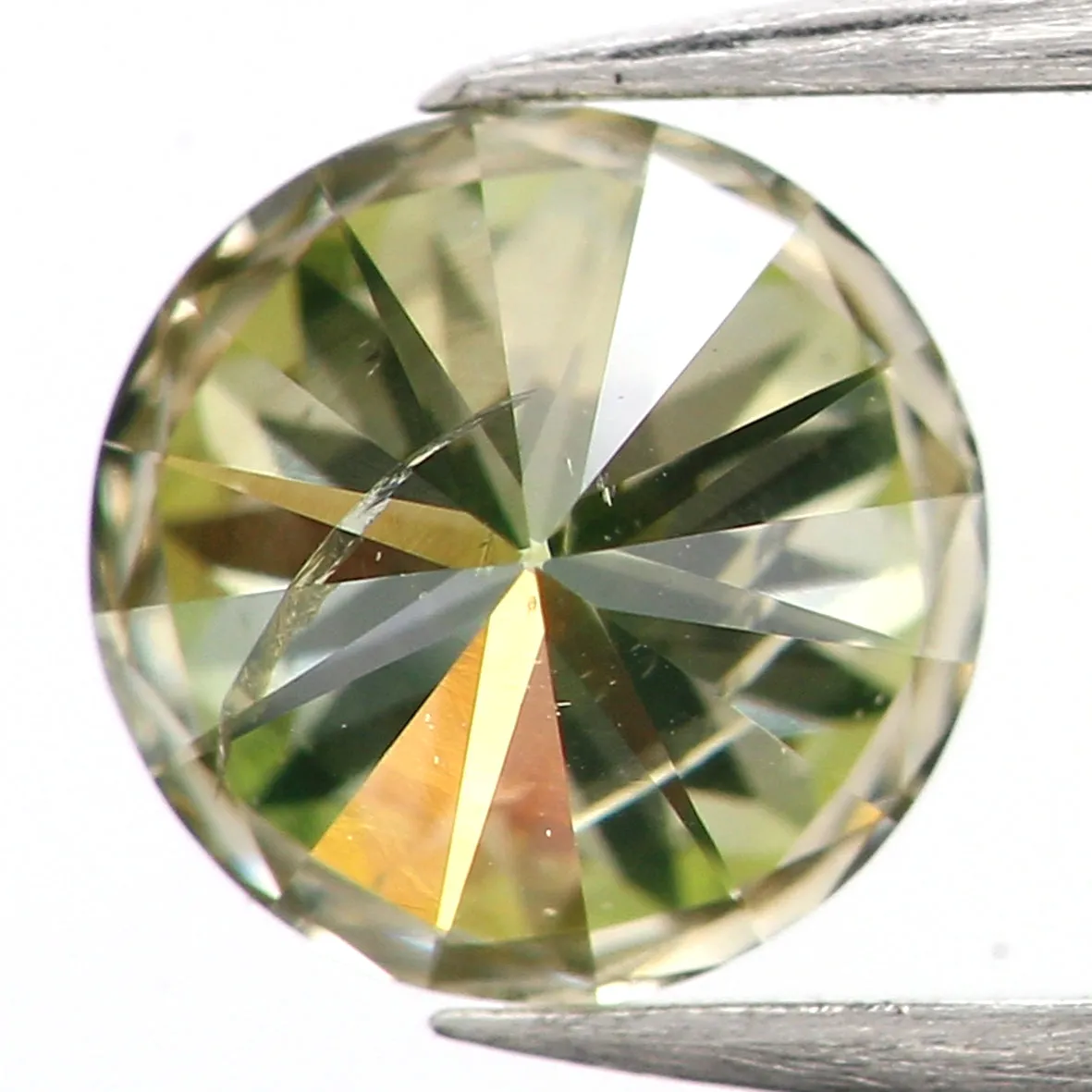 0.43 Ct Natural Loose Diamond, Green Diamond, Round Diamond, Round Brilliant Cut Diamond, Sparkling Diamond, Rustic Diamond L548