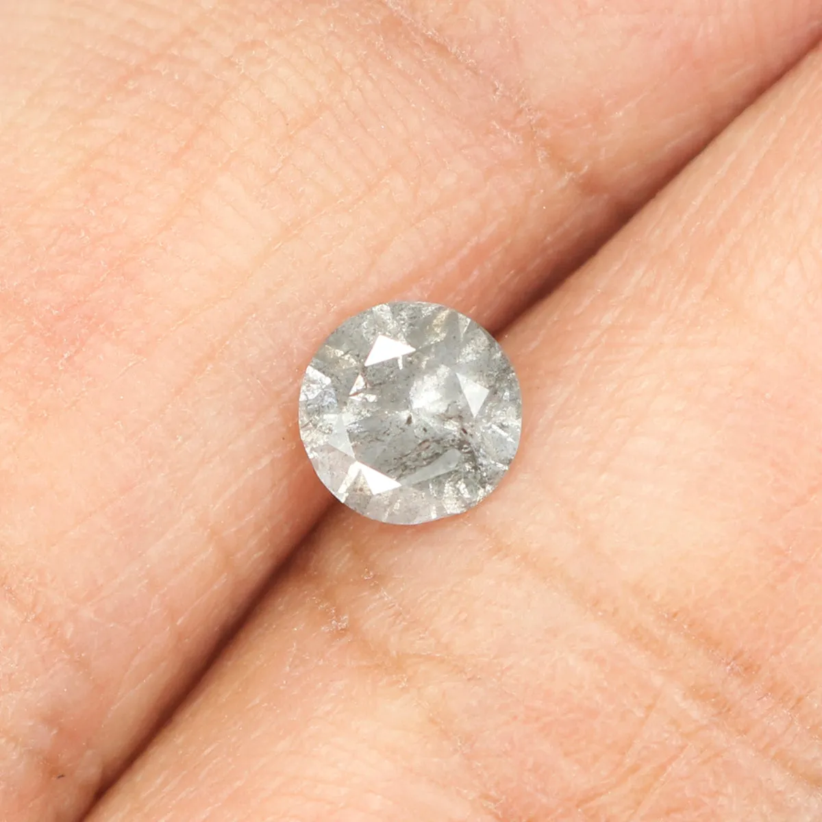 0.45 Ct Natural Loose Diamond, Grey Diamond, Round Diamond, Round Brilliant Cut Diamond, Sparkling Diamond, Rustic Diamond L036