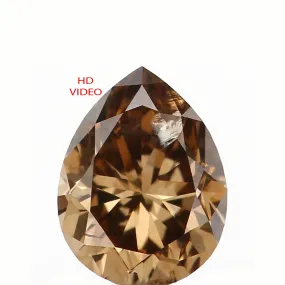 0.45 CT Natural Loose Diamond, Pear Diamond, Brown Diamond, Rustic Diamond, Pear Cut Diamond, Fancy Color Diamond, L660