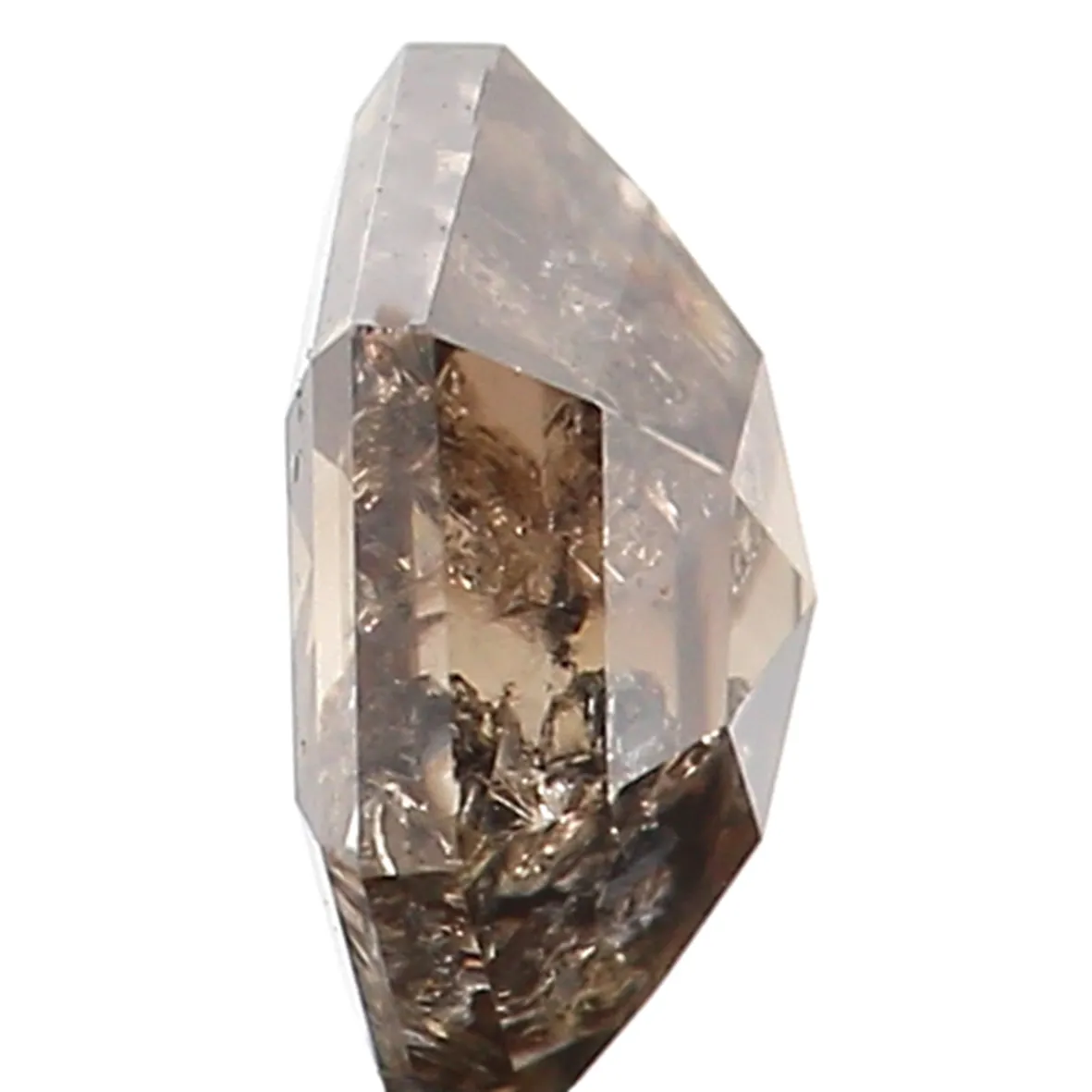 0.53 Ct Natural Loose Diamond, Hexagon Diamond, Salt and Pepper Diamond, Brown Diamond, Polished Diamond, Rose Cut Diamond L9661