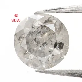 0.63 Ct Natural Loose Diamond, Grey Diamond, Round Diamond, Round Brilliant Cut Diamond, Sparkling Diamond, Rustic Diamond L532