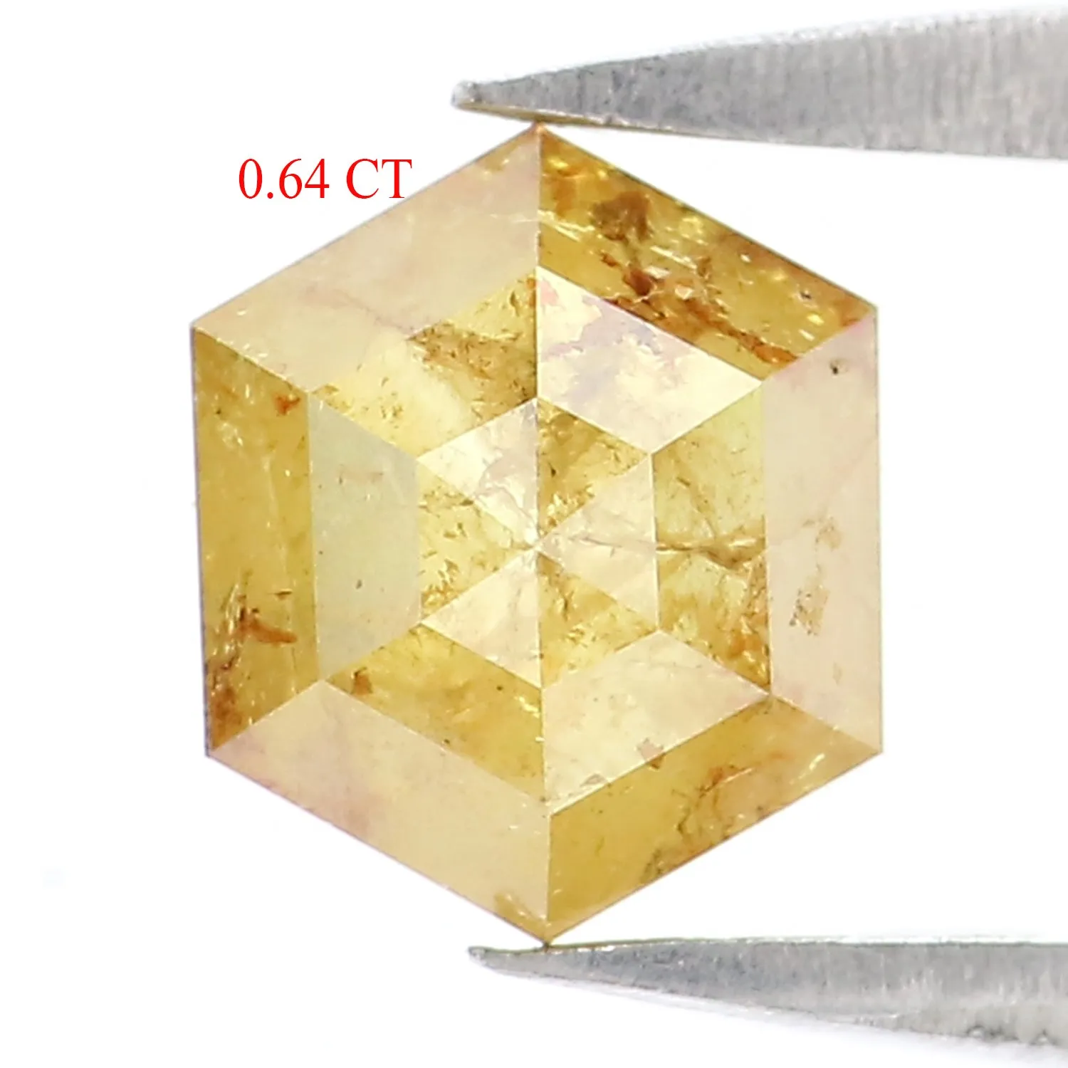 0.64 CT Natural Loose Hexagon Diamond Yellow Color Diamond Natural Loose Diamond 5.50 MM Hexagon Cut Diamond Hexagon Shape Diamo