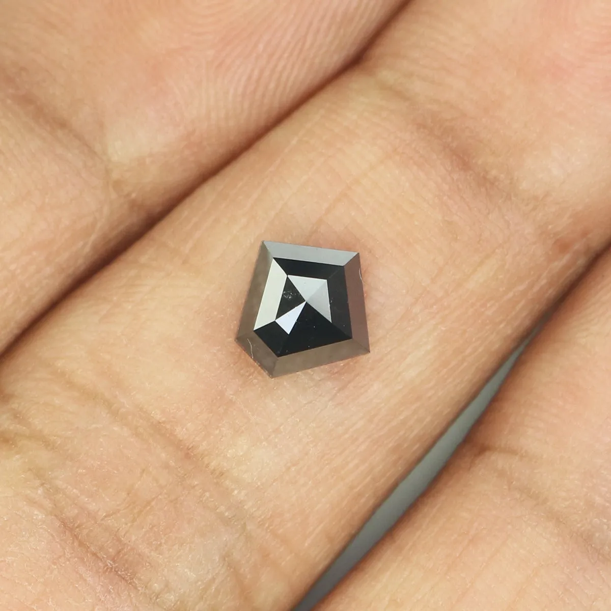 0.78 CT Natural Loose Diamond, Pentagon Cut Diamond, Black Diamond, Black Loose Pentagon Diamond, Rose Cut Diamond, Rustic Diamo