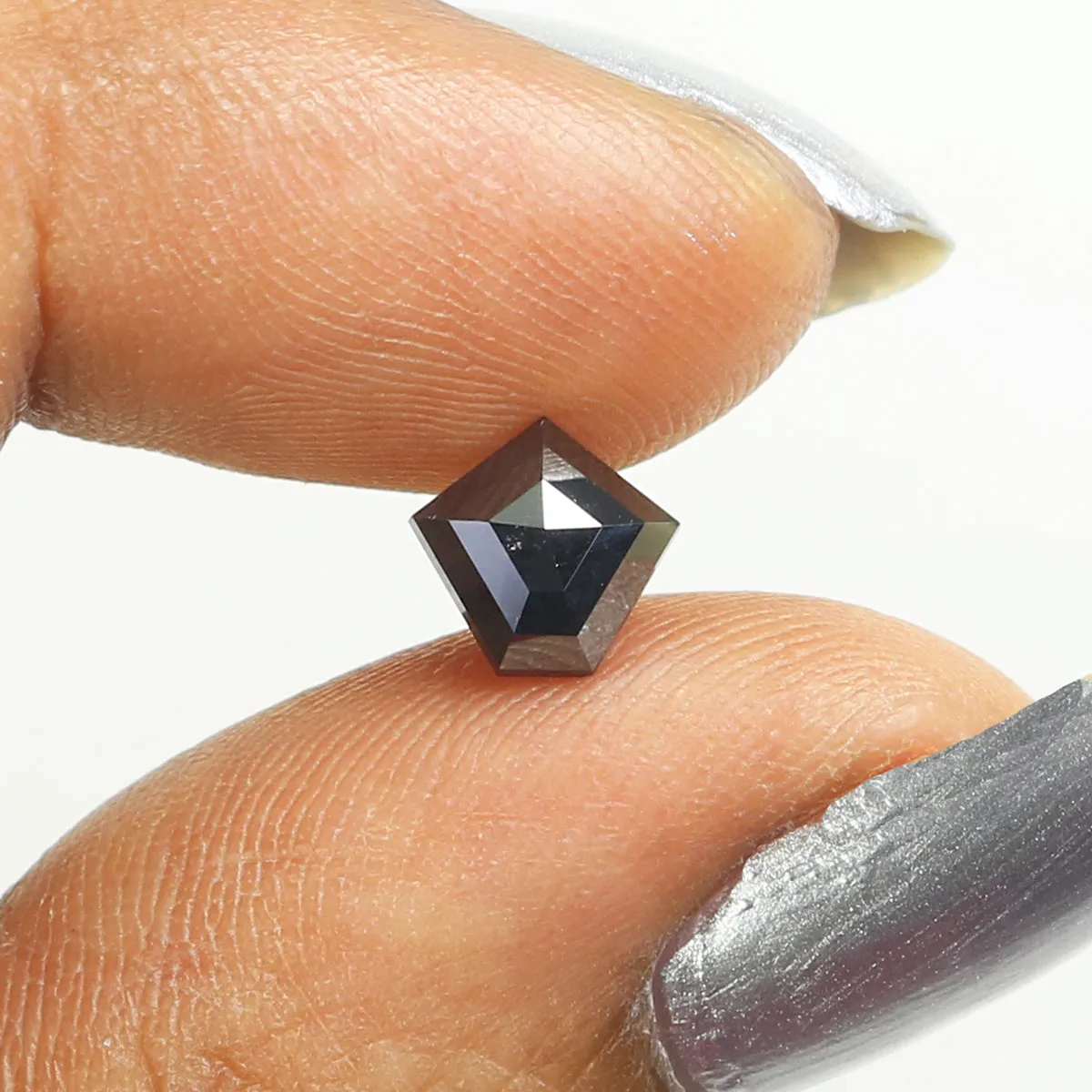 0.78 CT Natural Loose Diamond, Pentagon Cut Diamond, Black Diamond, Black Loose Pentagon Diamond, Rose Cut Diamond, Rustic Diamo