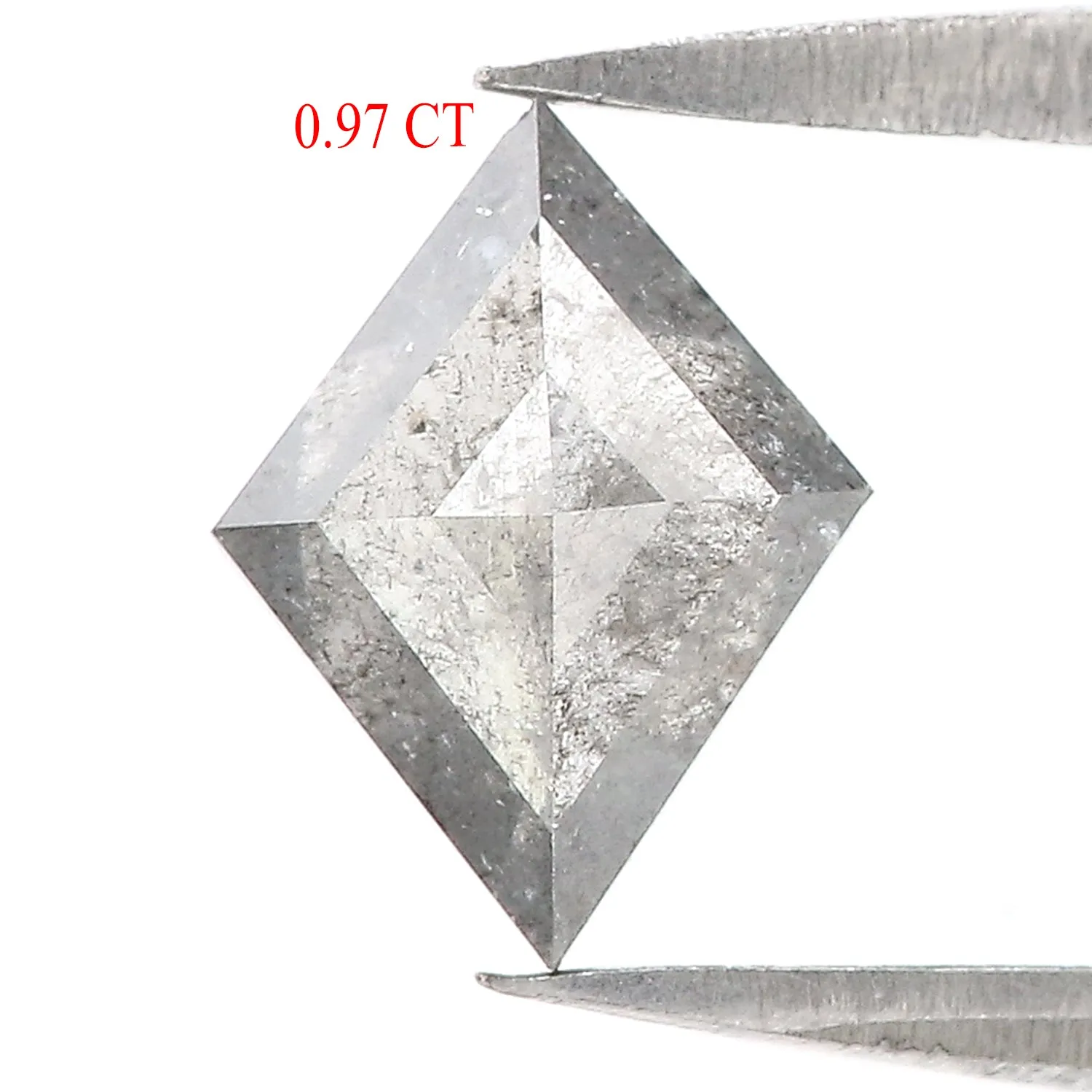 0.97 Ct Natural Loose Kite Shape Diamond Salt And Pepper Kite Diamond 8.25 MM Natural Diamond Black Grey Color Kite Rose Cut Dia