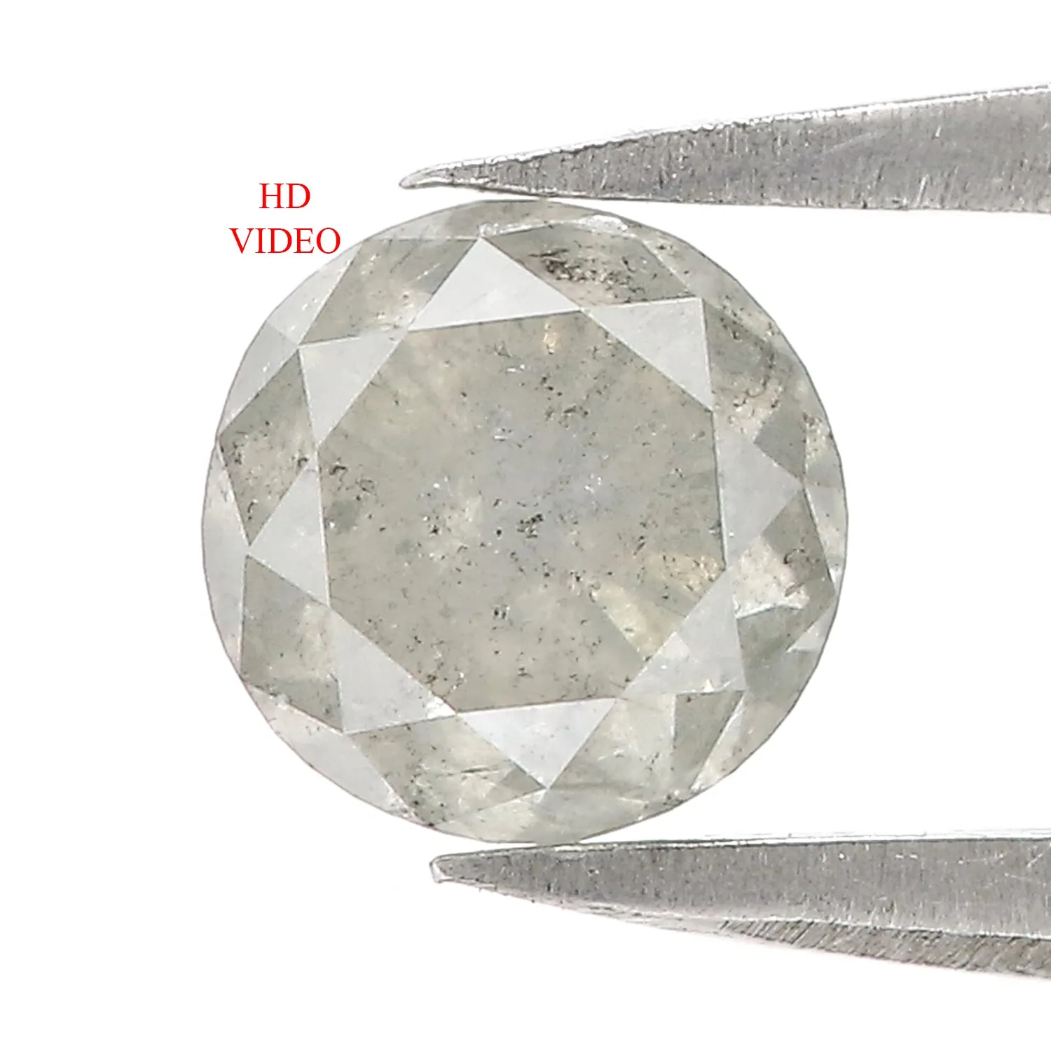 1.07 Ct Natural Loose Round Brilliant Cut Diamond Salt And Pepper Diamond 5.70 MM Natural Diamond Grey Color Round Shape Diamond