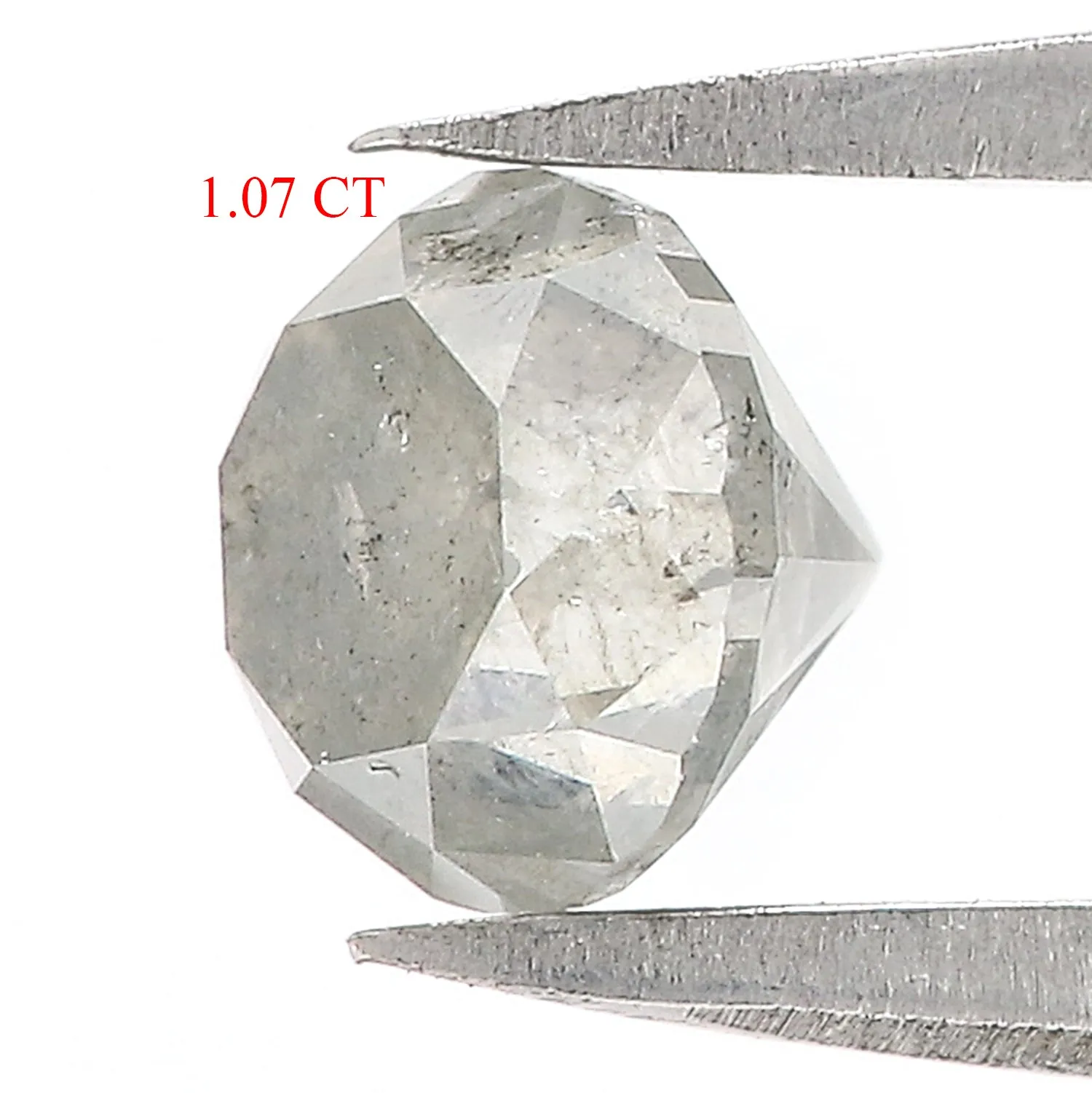 1.07 Ct Natural Loose Round Brilliant Cut Diamond Salt And Pepper Diamond 5.70 MM Natural Diamond Grey Color Round Shape Diamond