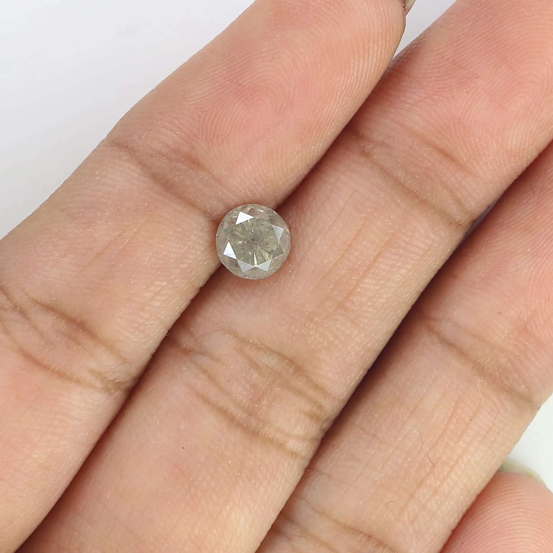 1.07 Ct Natural Loose Round Brilliant Cut Diamond Salt And Pepper Diamond 5.70 MM Natural Diamond Grey Color Round Shape Diamond