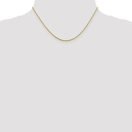 10K Yellow Gold 1.2 mm Loose Rope Chain Available Sizes 16-24