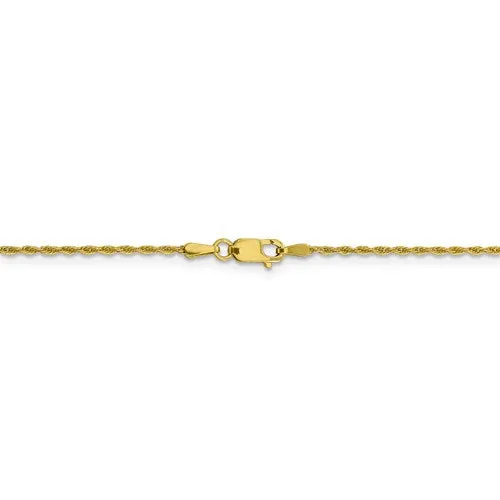 10K Yellow Gold 1.2 mm Loose Rope Chain Available Sizes 16-24