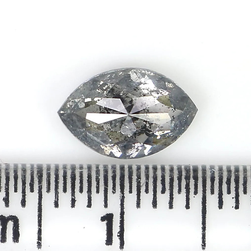 1.16 CT Natural Loose Marquise Shape Diamond Salt And Pepper Marquise Rose Cut Diamond 8.60 MM Black Grey Color Marquise Cut Dia