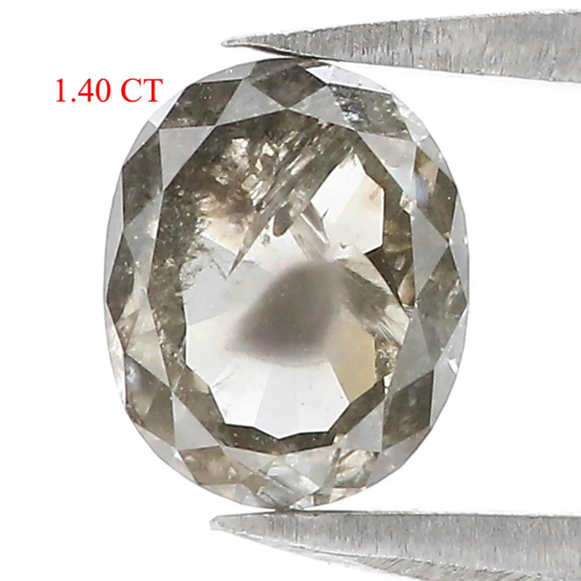 1.40 CT Natural Loose Oval Shape Diamond Salt And Pepper Oval Cut Diamond 7.30 MM Natural Diamond Grey Color Oval Rose Cut Diamo