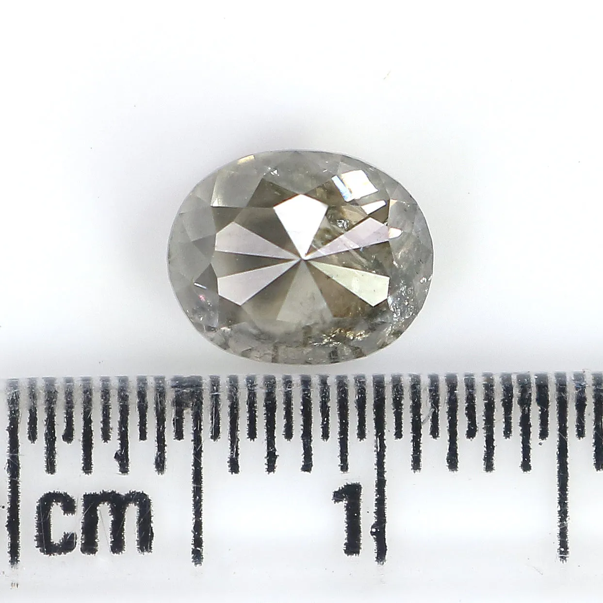 1.40 CT Natural Loose Oval Shape Diamond Salt And Pepper Oval Cut Diamond 7.30 MM Natural Diamond Grey Color Oval Rose Cut Diamo