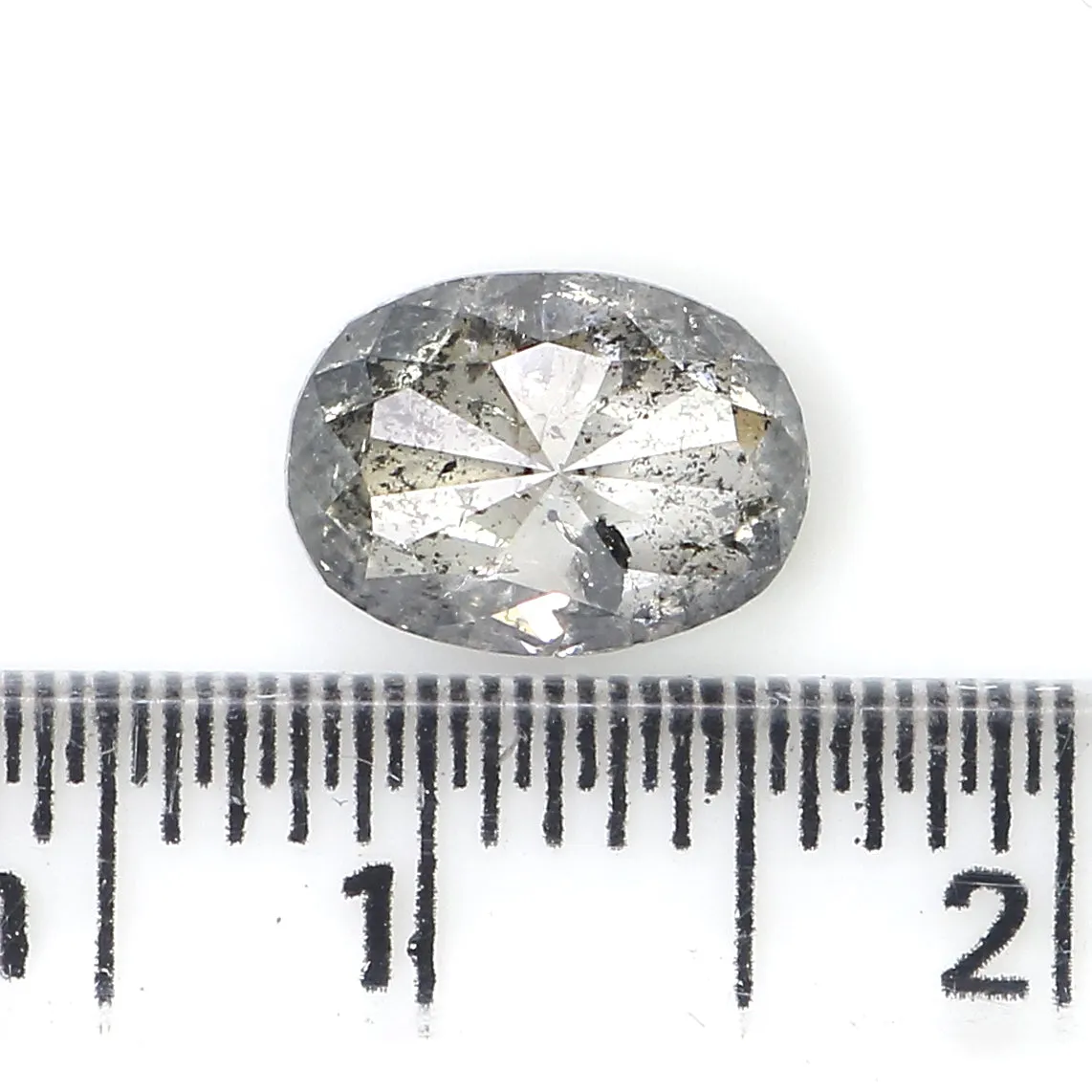 1.42 Ct Natural Loose Oval Shape Diamond Salt And Pepper Oval Cut Diamond 8.20 MM Natural Loose Diamond Oval Shape Rose Cut Diam