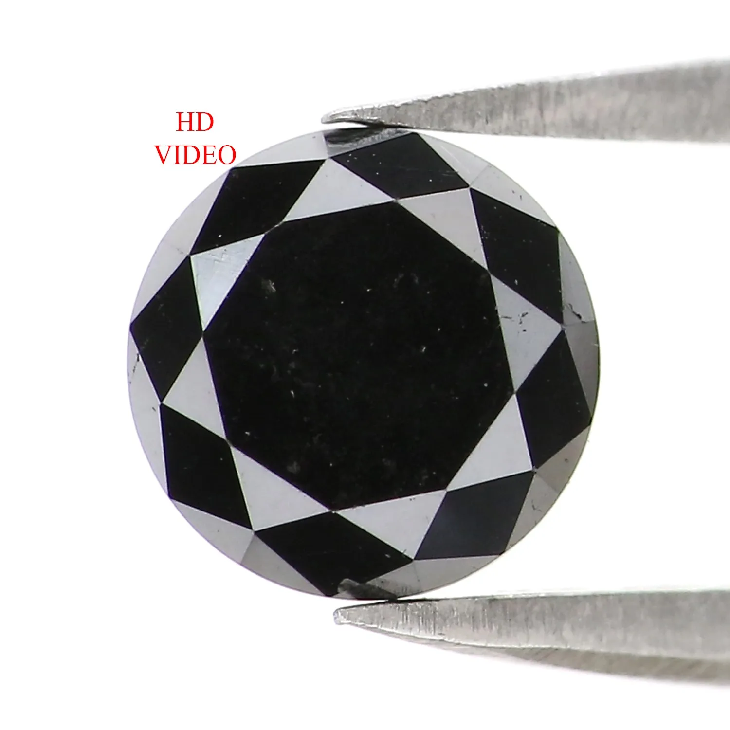 1.43 Ct Natural Loose Round Shape Diamond Black Color Diamond 6.55 MM Natural Loose Diamond Black Color Round Brilliant Cut Diam