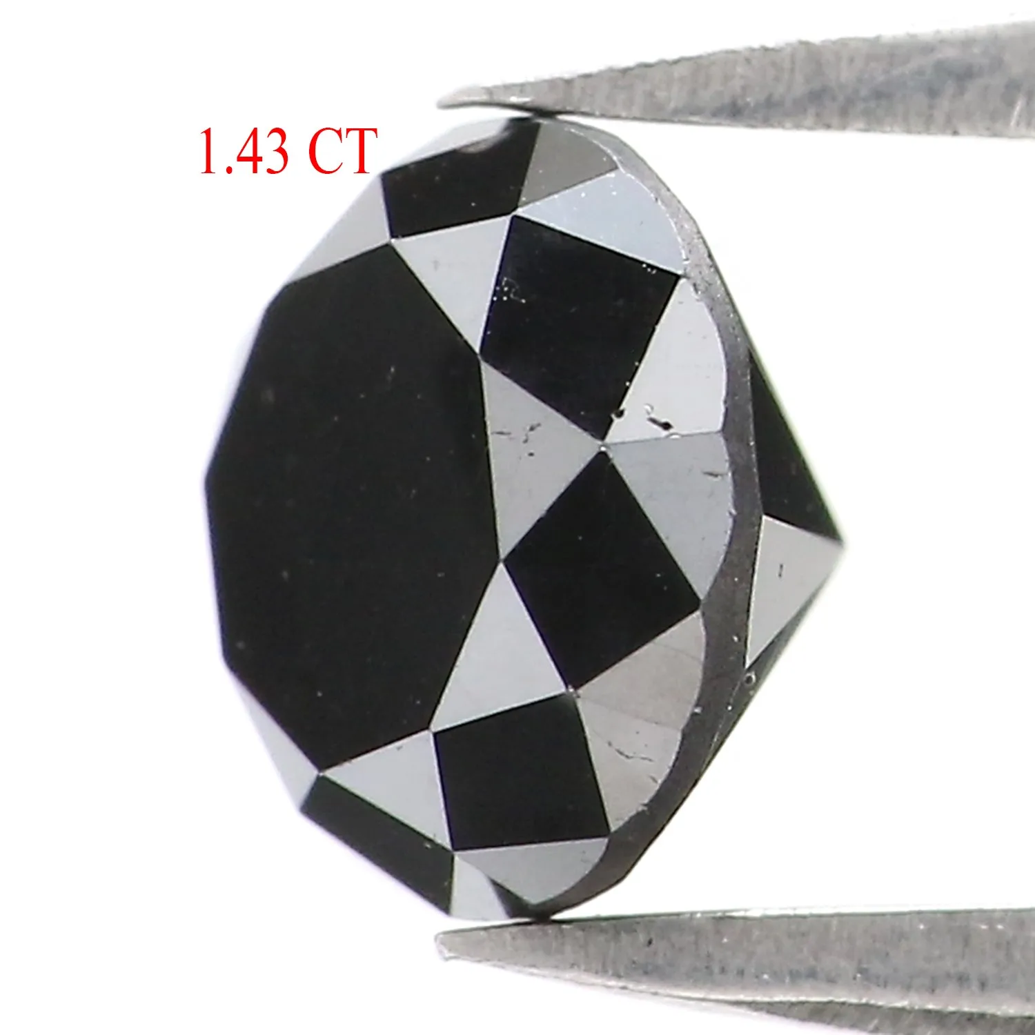 1.43 Ct Natural Loose Round Shape Diamond Black Color Diamond 6.55 MM Natural Loose Diamond Black Color Round Brilliant Cut Diam