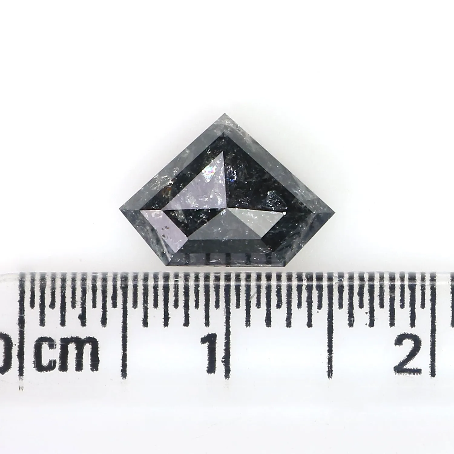 2.05 Ct Natural Loose Shield Shape Diamond Salt And Pepper Shield Cut Diamond 7.50 MM Natural Black Gray Color Shield Rose Cut D