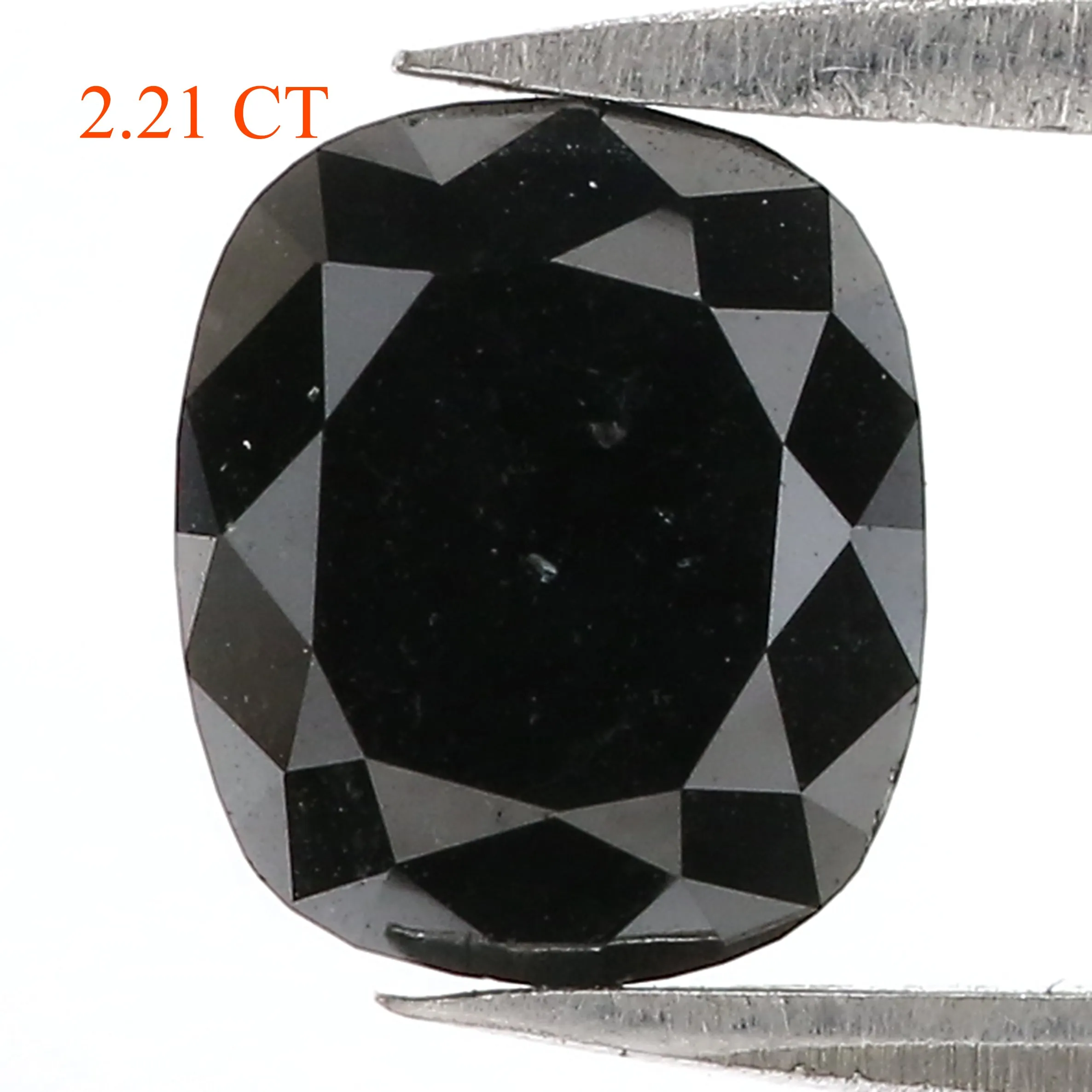 2.21 CT Natural Loose Cushion Shape Diamond Black Color Cushion Rose Cut Diamond 8.27 MM Natural Cushion Shape Black Color Diamo