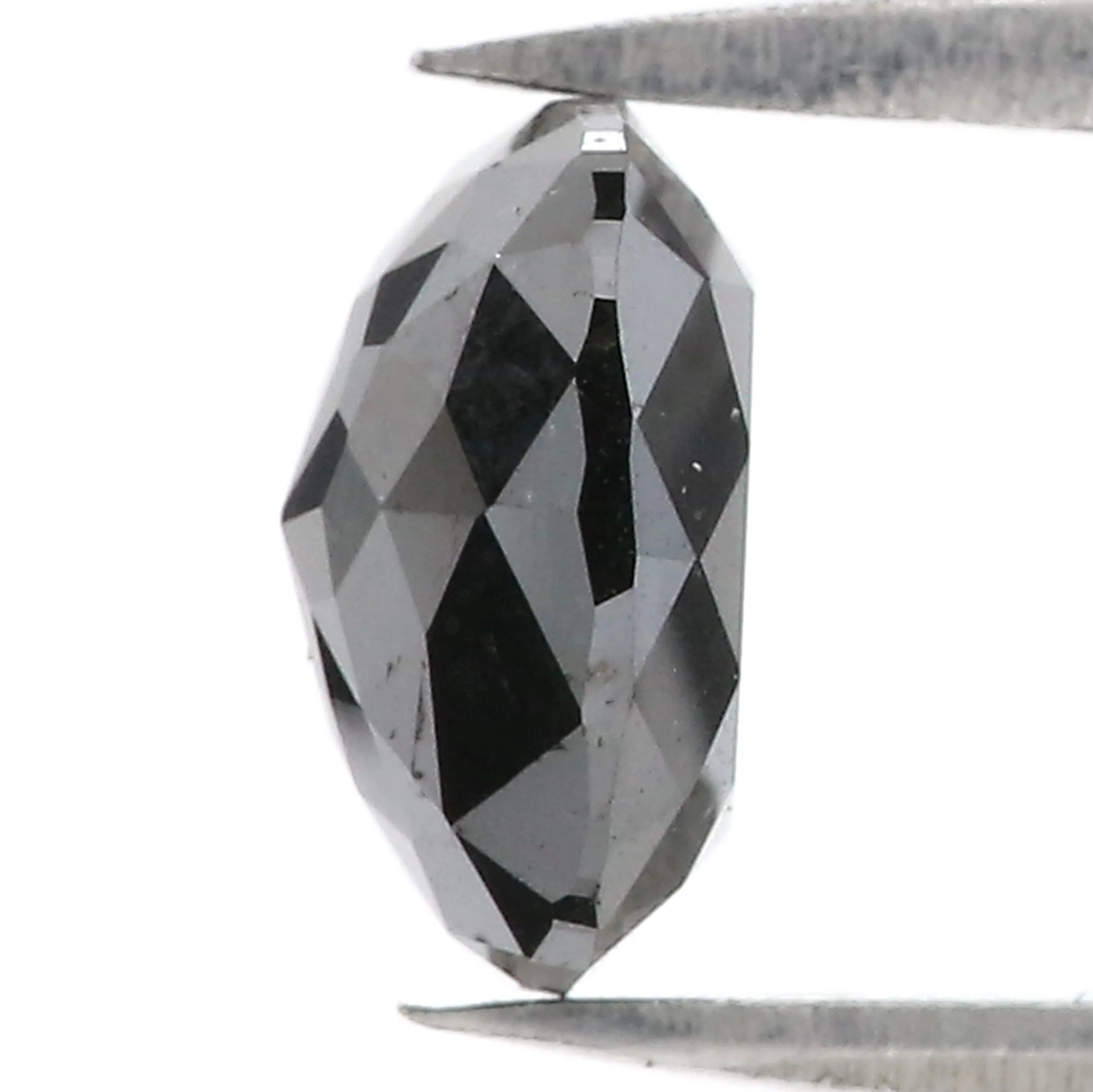 2.21 CT Natural Loose Cushion Shape Diamond Black Color Cushion Rose Cut Diamond 8.27 MM Natural Cushion Shape Black Color Diamo