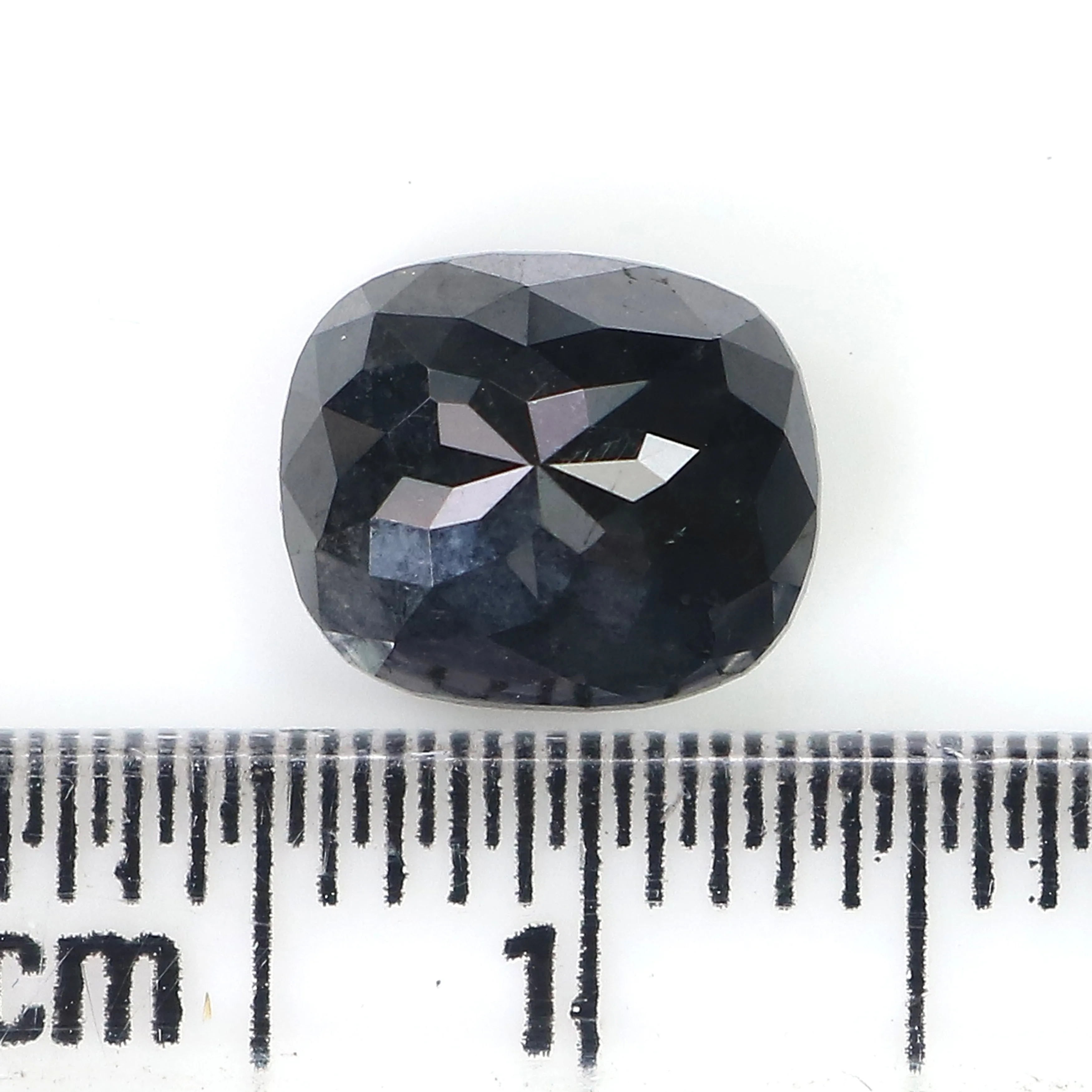 2.21 CT Natural Loose Cushion Shape Diamond Black Color Cushion Rose Cut Diamond 8.27 MM Natural Cushion Shape Black Color Diamo