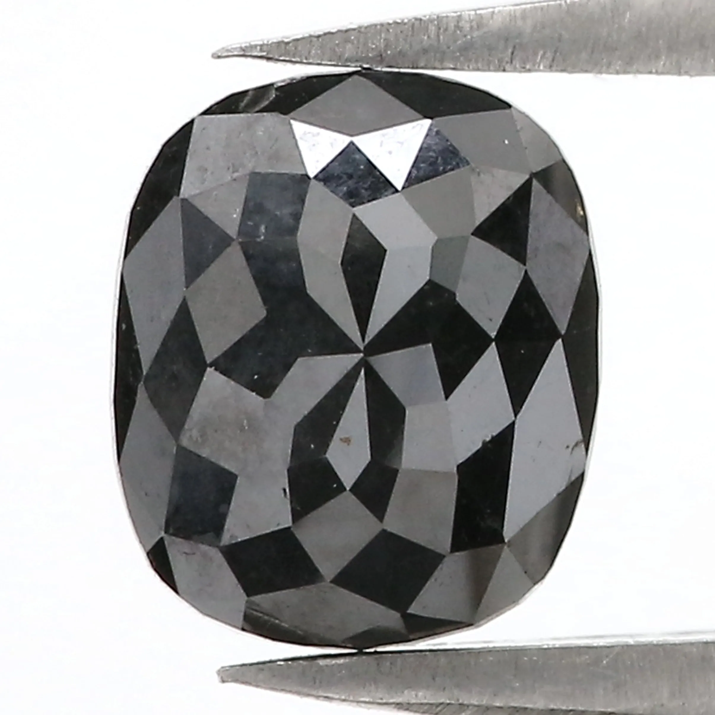 2.21 CT Natural Loose Cushion Shape Diamond Black Color Cushion Rose Cut Diamond 8.27 MM Natural Cushion Shape Black Color Diamo