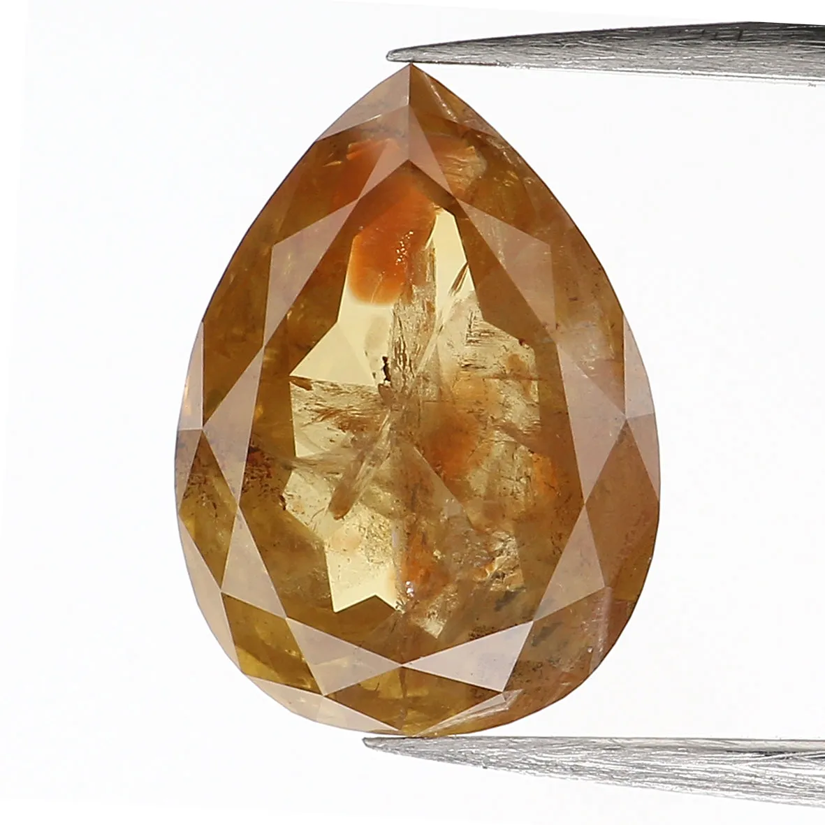 2.24 CT Natural Loose Diamond, Pear Diamond, Yellow Diamond, Rustic Diamond, Pear Cut Diamond, Fancy Color Diamond KDL9779