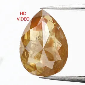 2.24 CT Natural Loose Diamond, Pear Diamond, Yellow Diamond, Rustic Diamond, Pear Cut Diamond, Fancy Color Diamond KDL9779