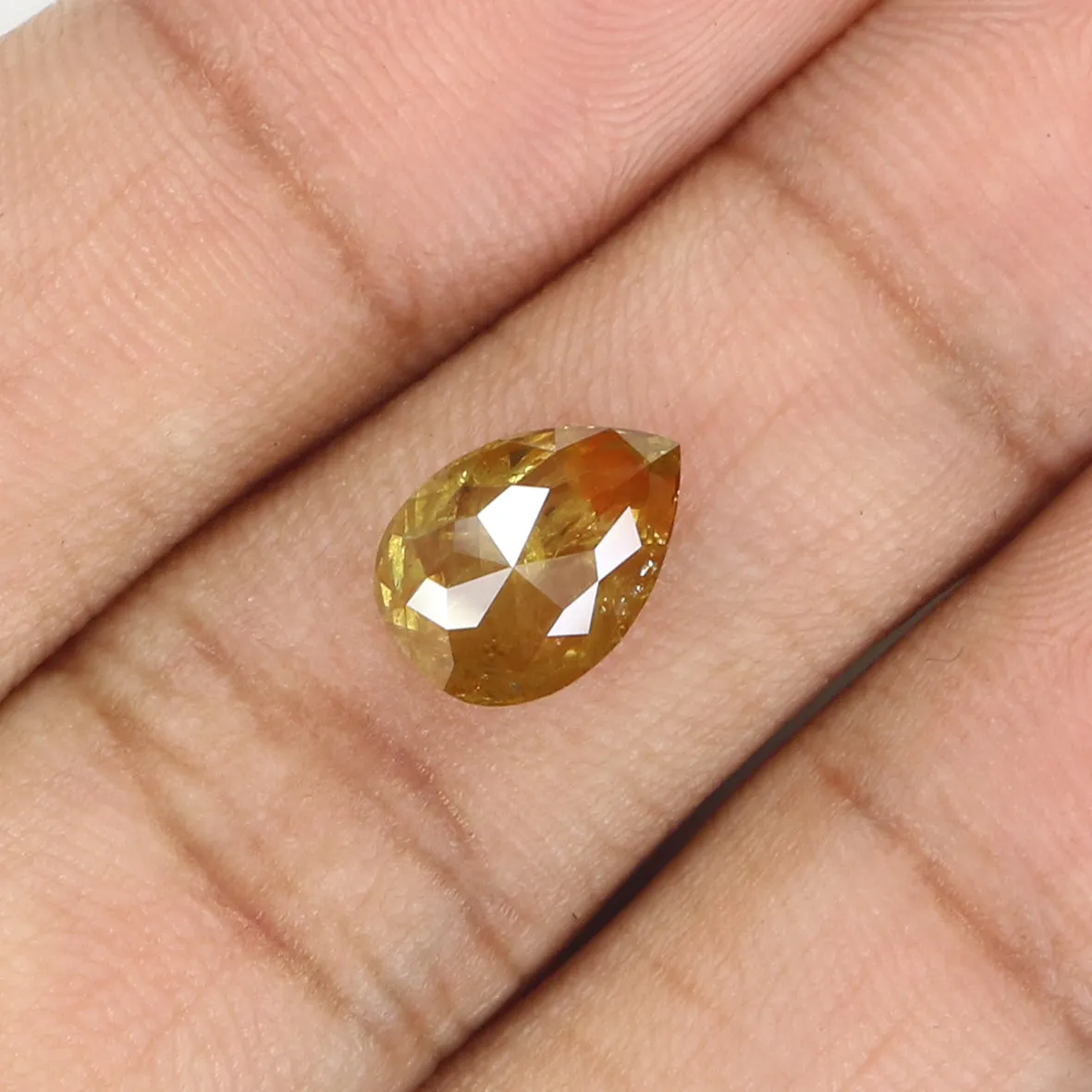 2.24 CT Natural Loose Diamond, Pear Diamond, Yellow Diamond, Rustic Diamond, Pear Cut Diamond, Fancy Color Diamond KDL9779