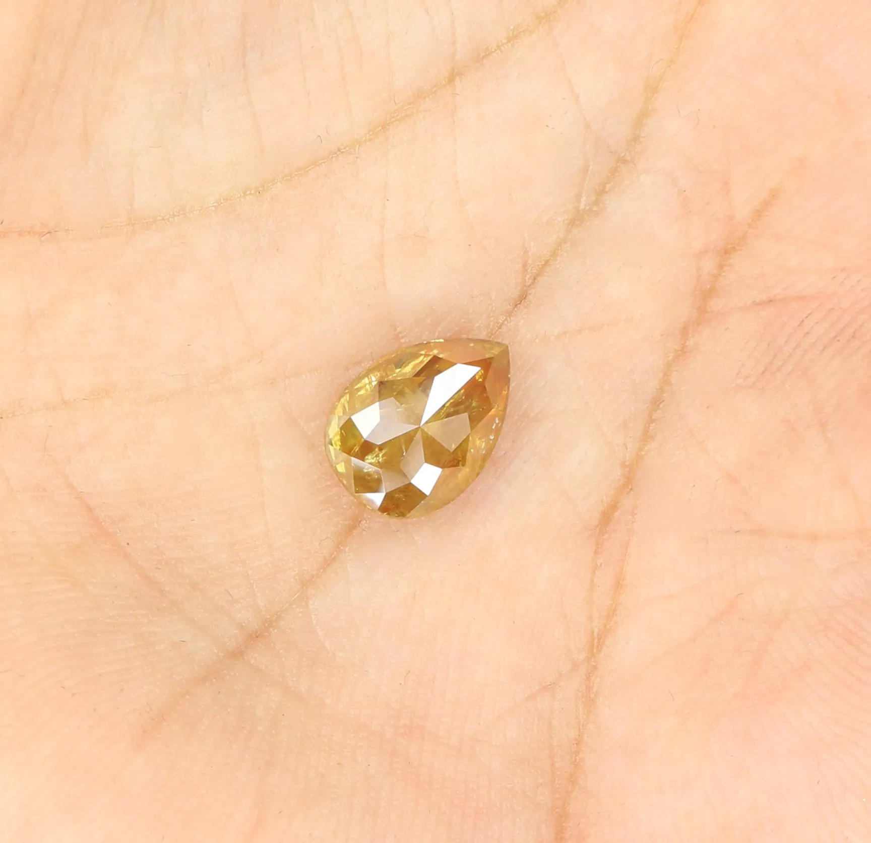 2.24 CT Natural Loose Diamond, Pear Diamond, Yellow Diamond, Rustic Diamond, Pear Cut Diamond, Fancy Color Diamond KDL9779