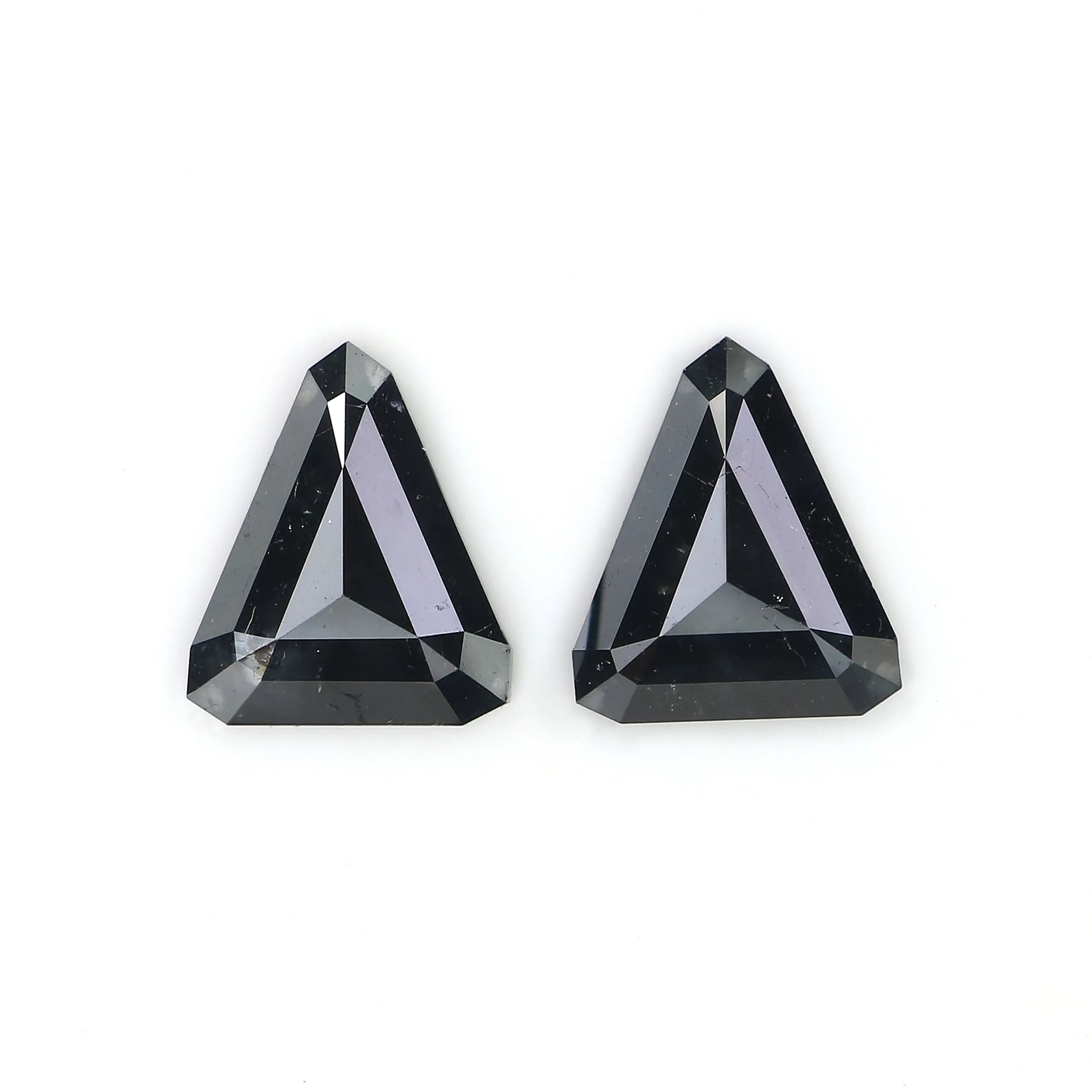 2.27 Ct Natural Loose Triangle Shape Pair Diamond Black Color Diamond 9.25 MM Natural Triangle Diamond Triangle Cut Pair Diamond