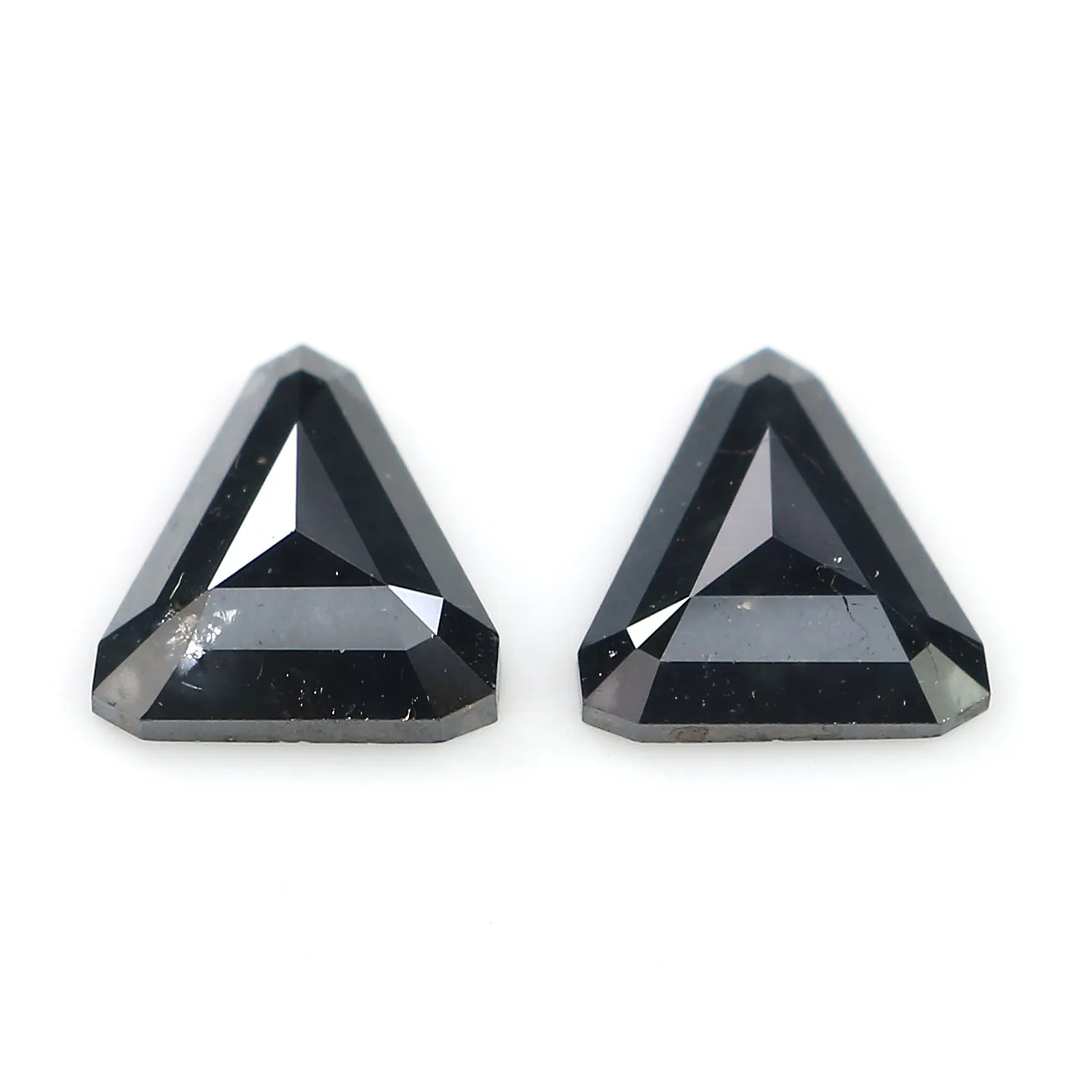 2.27 Ct Natural Loose Triangle Shape Pair Diamond Black Color Diamond 9.25 MM Natural Triangle Diamond Triangle Cut Pair Diamond