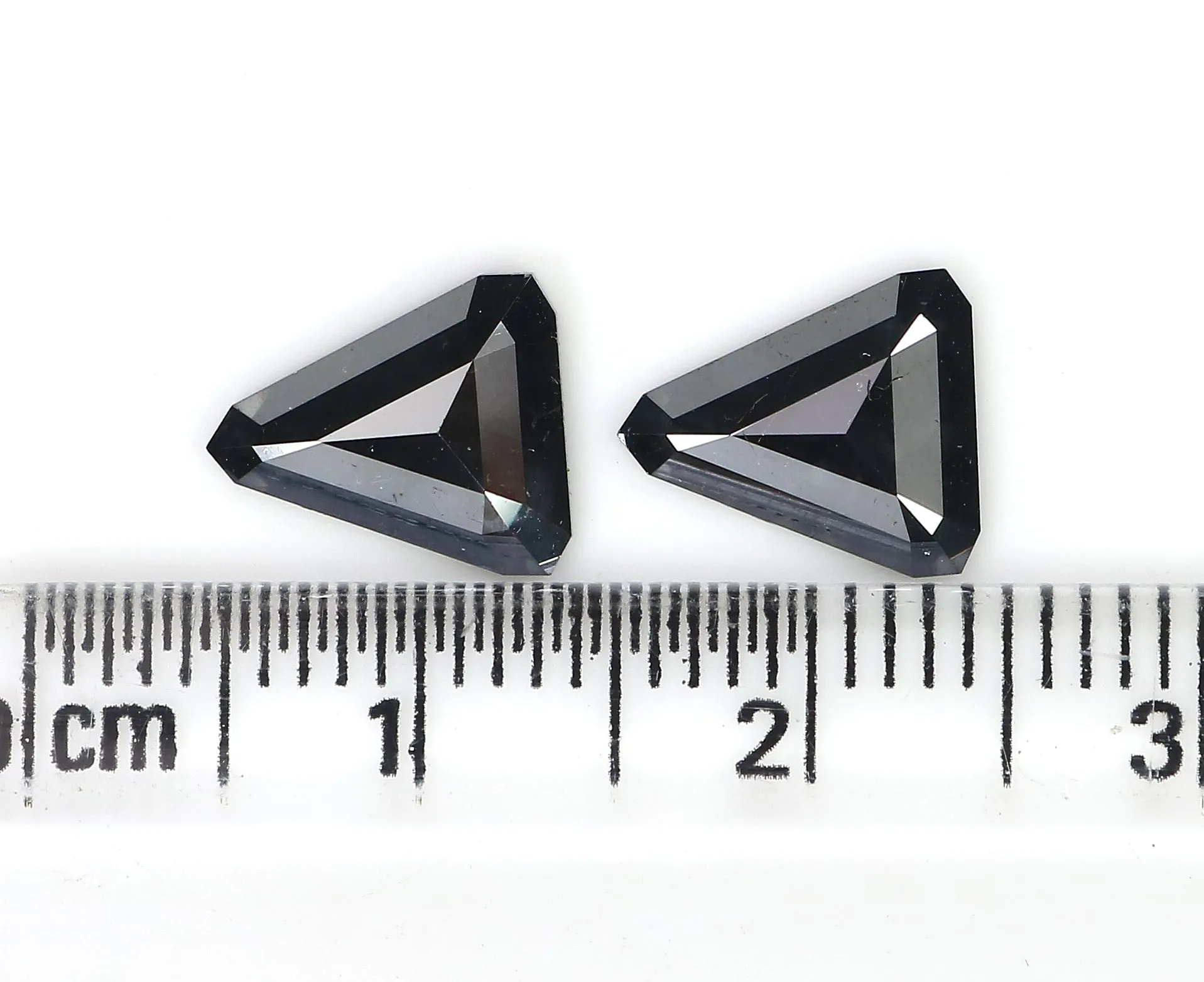 2.27 Ct Natural Loose Triangle Shape Pair Diamond Black Color Diamond 9.25 MM Natural Triangle Diamond Triangle Cut Pair Diamond