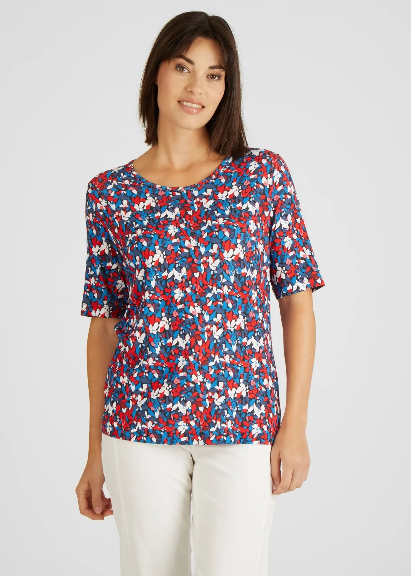 313350- Blue/Red floral top - Rabe