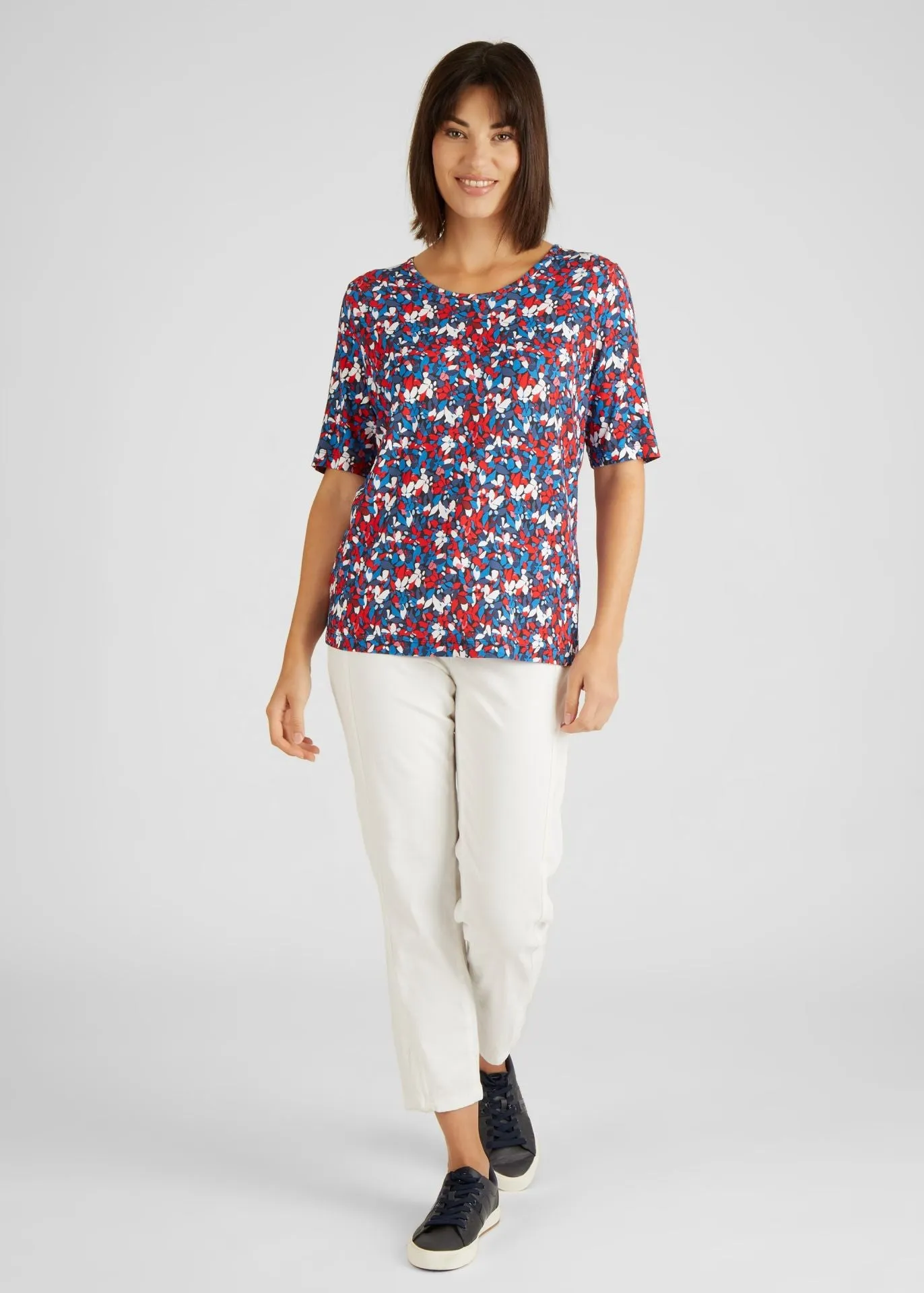 313350- Blue/Red floral top - Rabe