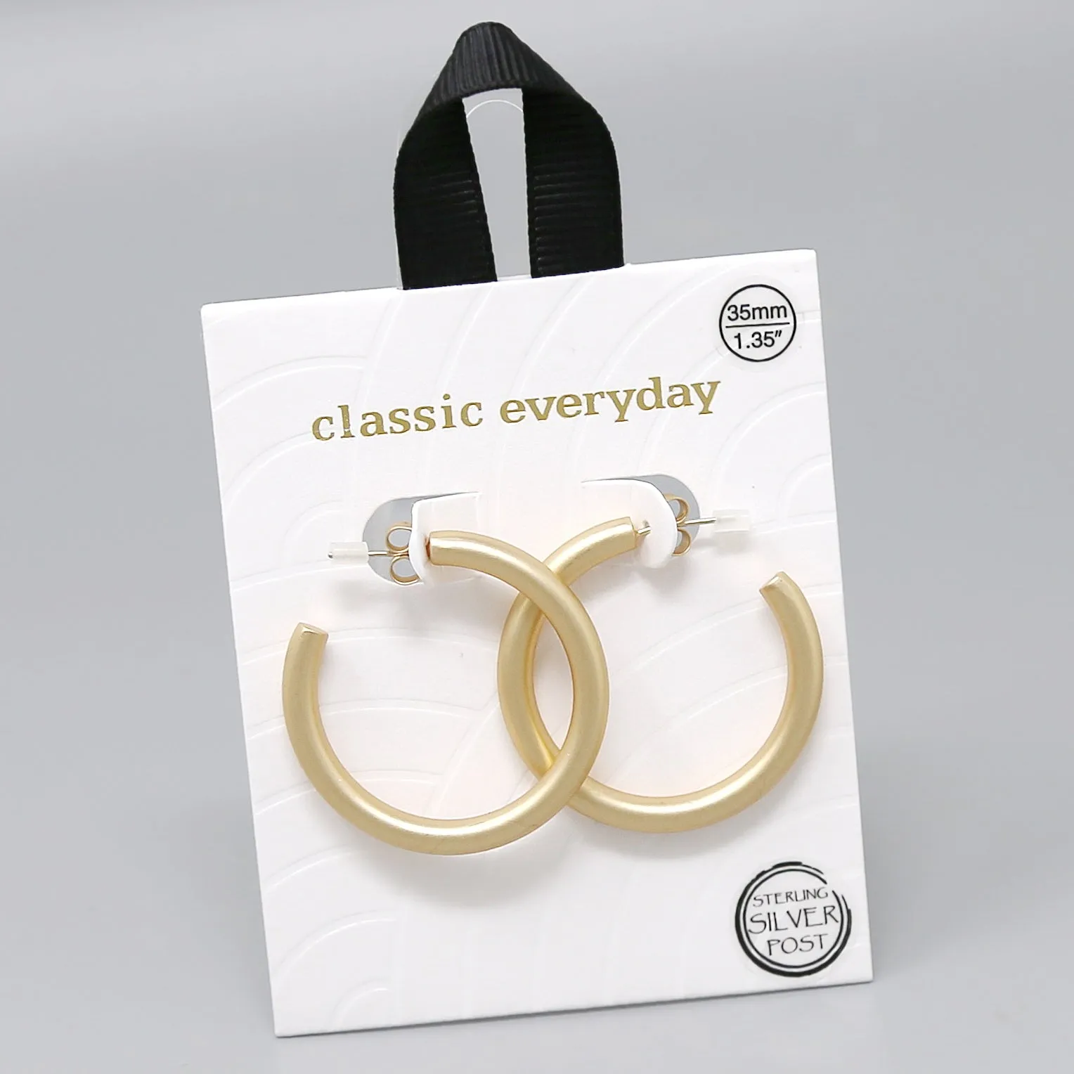 35 MM Tube Metal Hoop Earrings