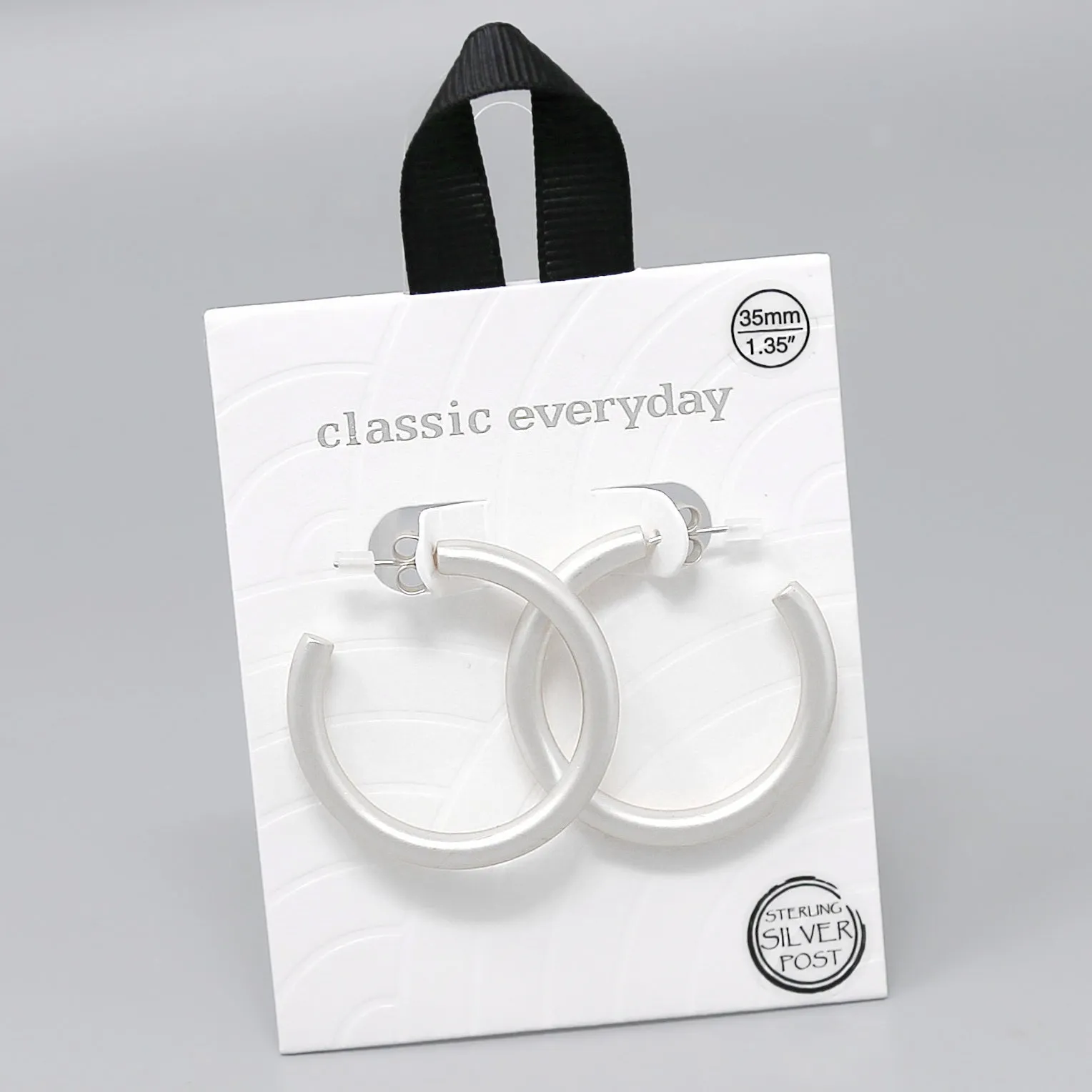 35 MM Tube Metal Hoop Earrings