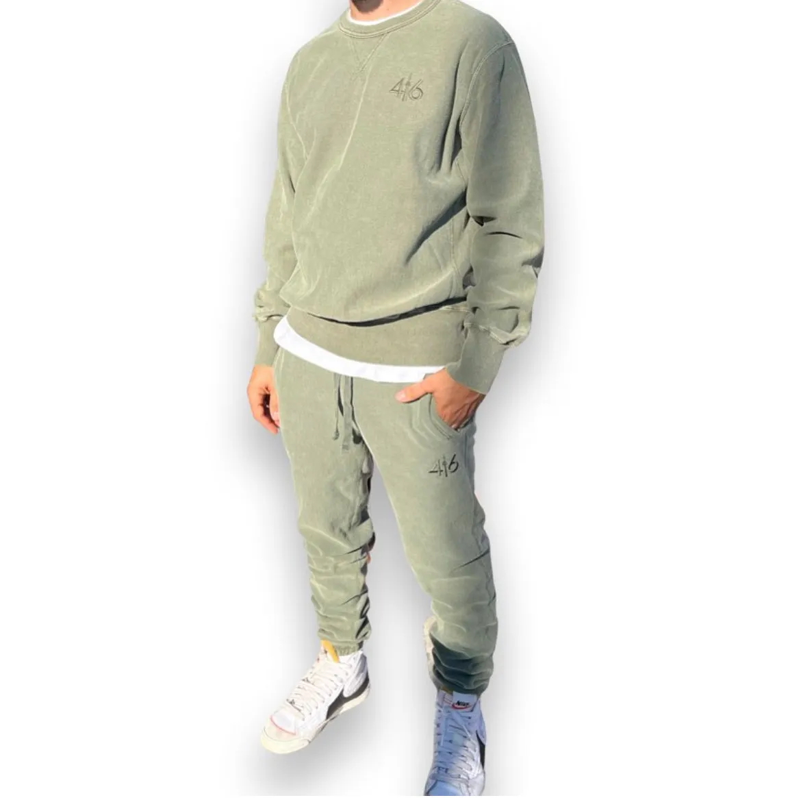 416 Olive Crew Neck