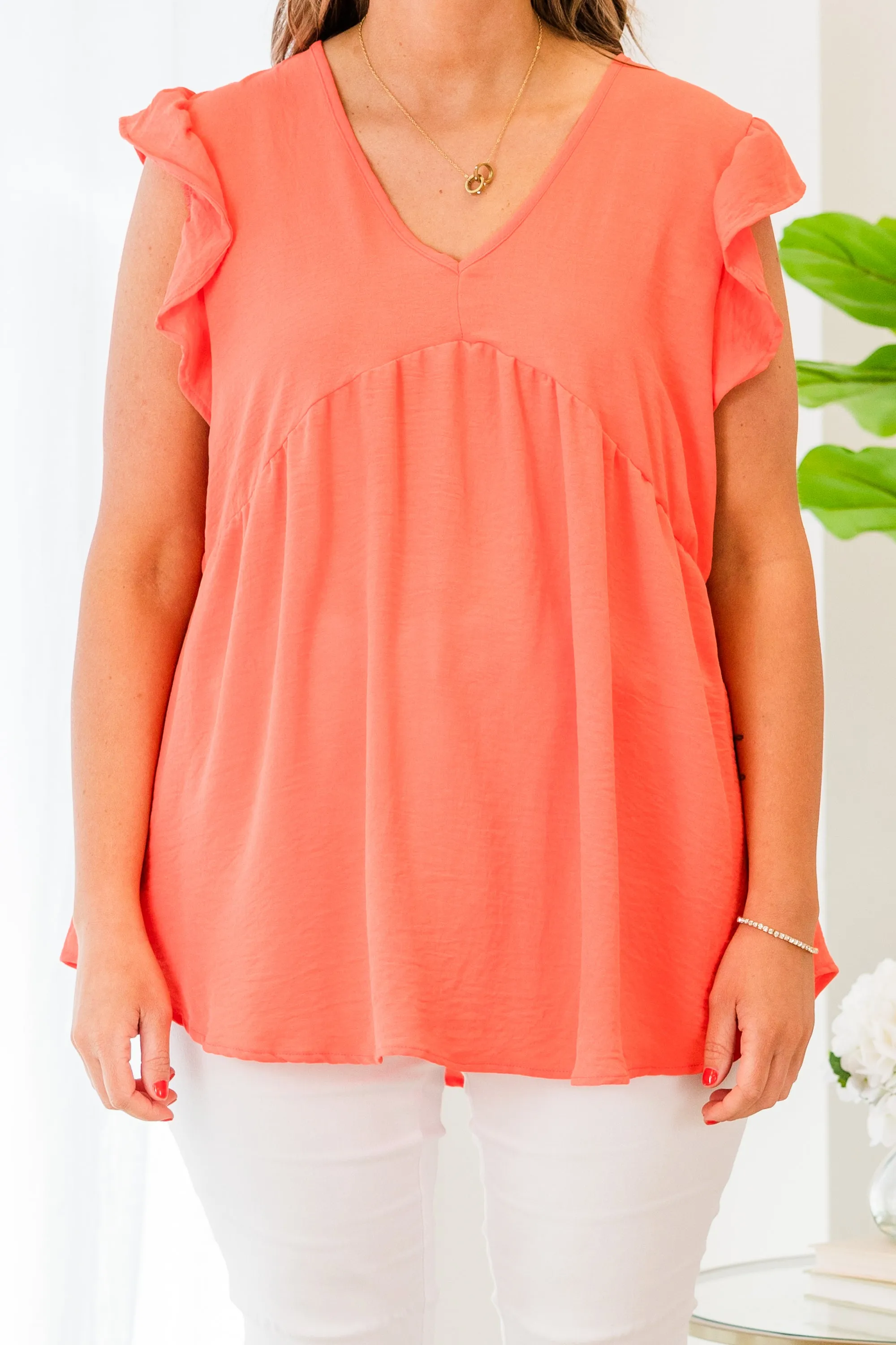 A Fire Within Babydoll Top, Coral