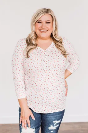 Always By My Side Button Henley Top- Ivory