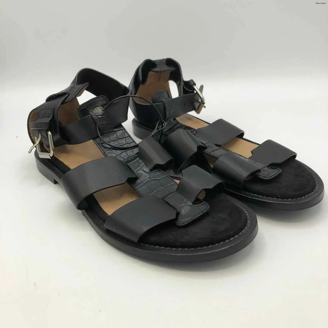 AQUATALIA Black Leather Italian Made Strappy Sandal Shoe Size 6 Shoes