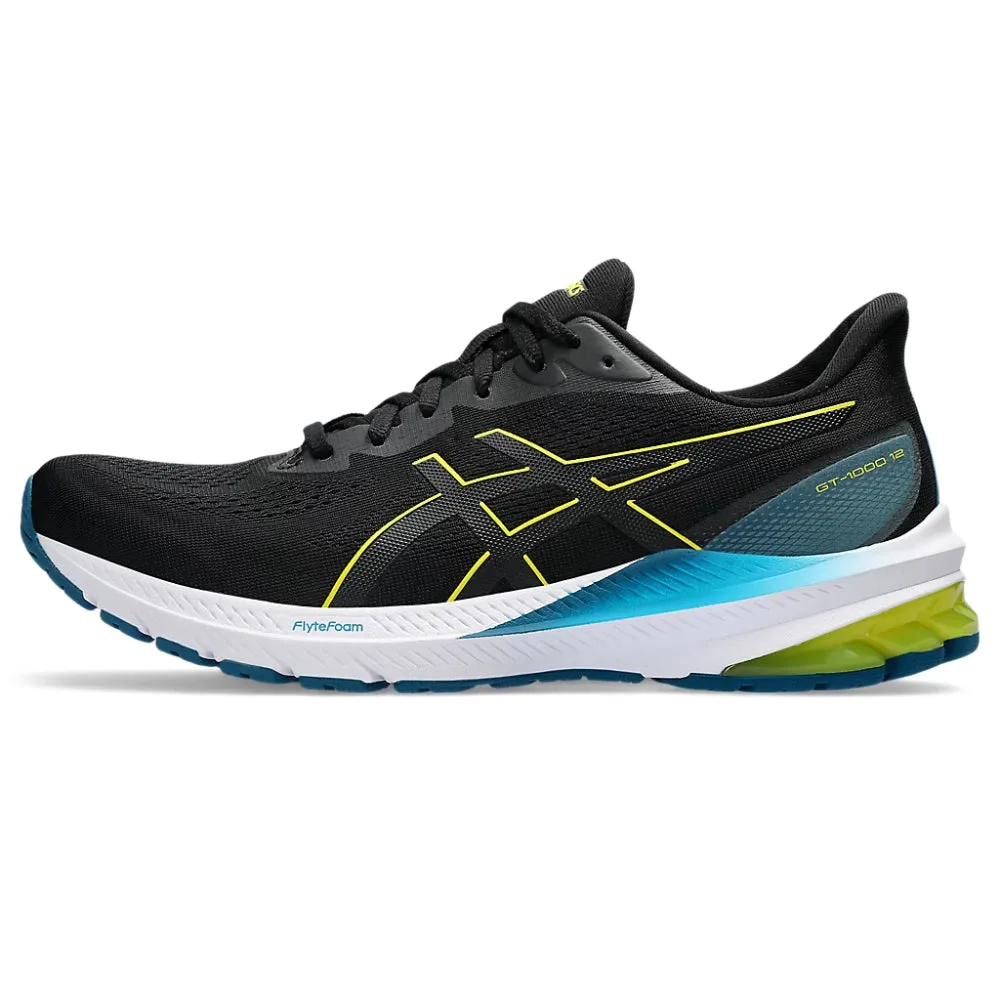 ASICS Men's GT-1000 12 Running Shoe (Black/Bright Yellow)