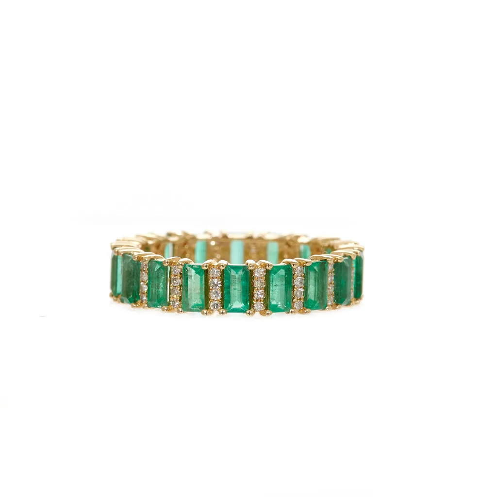 Baguette Emerald and Diamond Ring